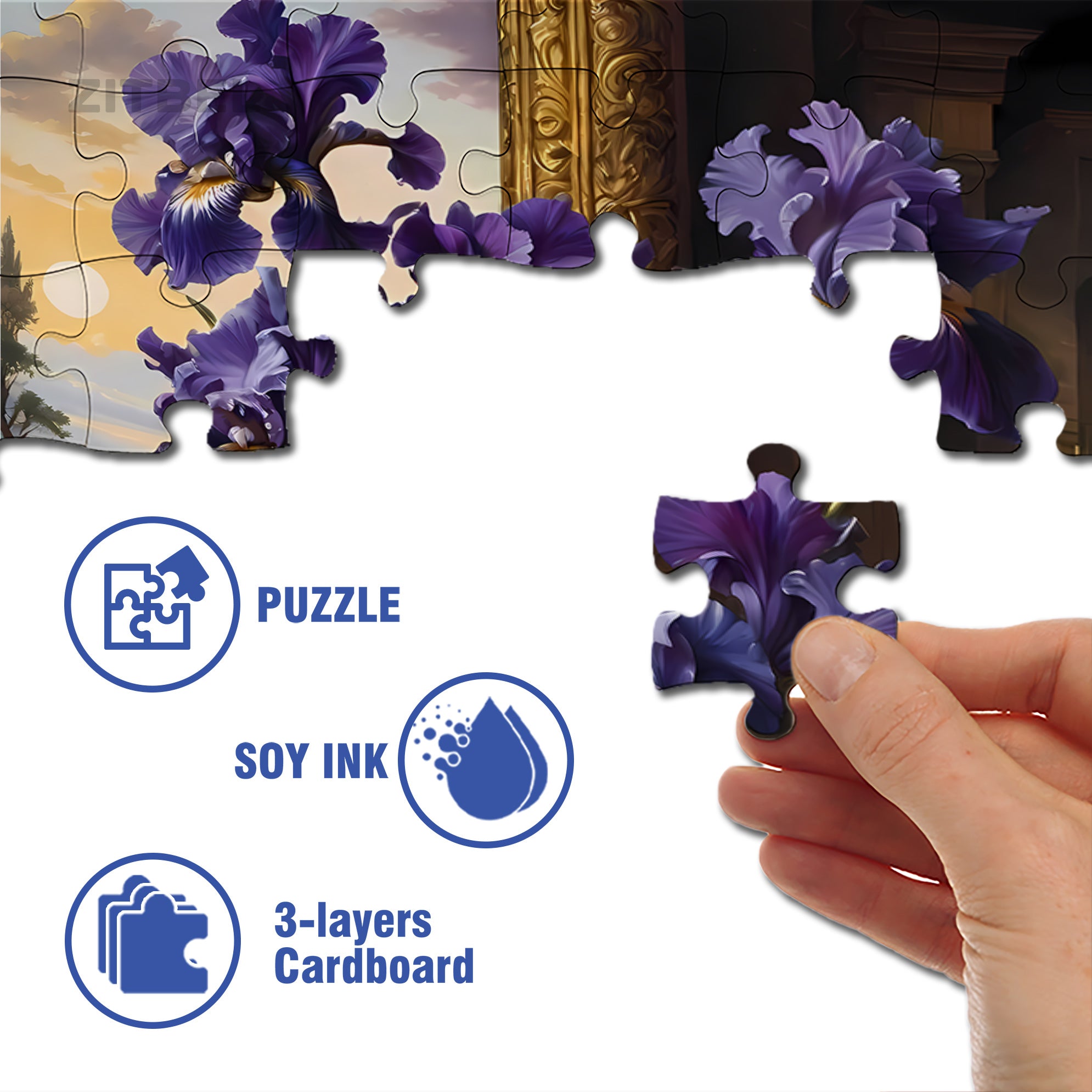 Iris 500pcs/1000pcs Jigsaw Puzzle, Scratch-Resistant, Interactive Family Game & Brain-Boosting DIY Decor, Perfect for Halloween, Christmas & New Year Gifts, Family Puzzle Game