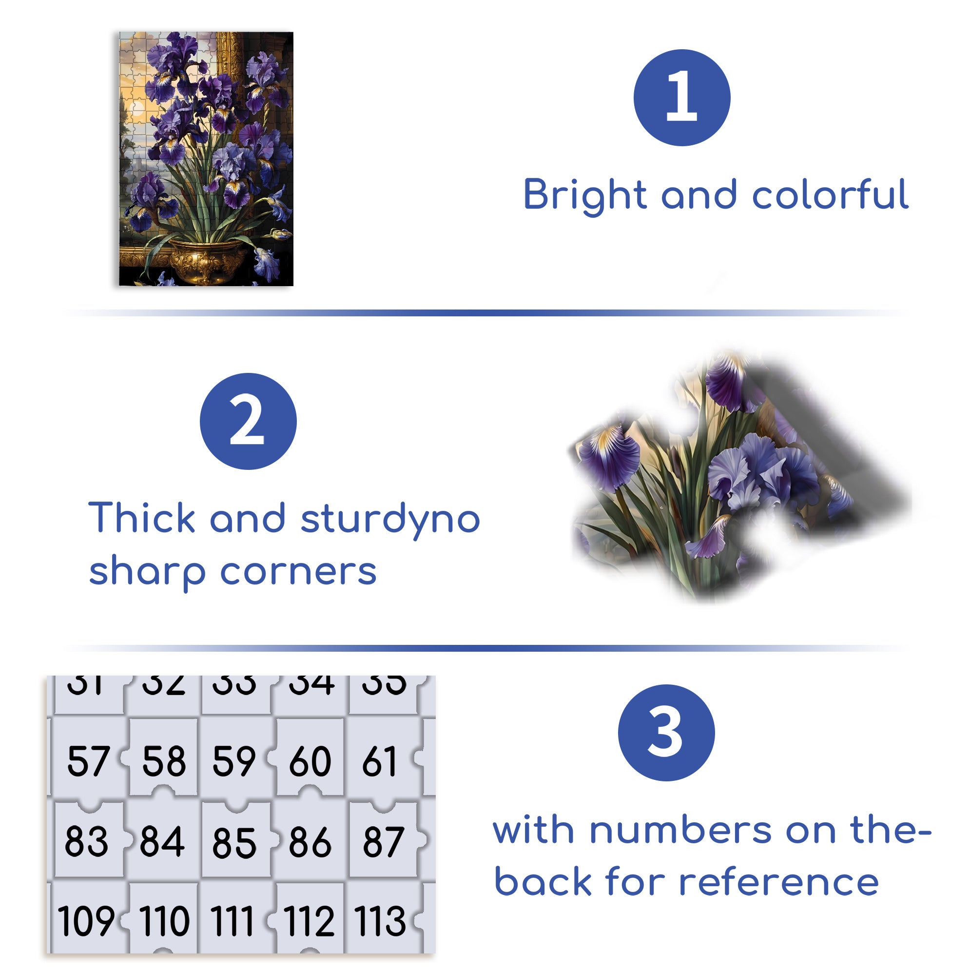 Iris 500pcs/1000pcs Jigsaw Puzzle, Scratch-Resistant, Interactive Family Game & Brain-Boosting DIY Decor, Perfect for Halloween, Christmas & New Year Gifts, Family Puzzle Game