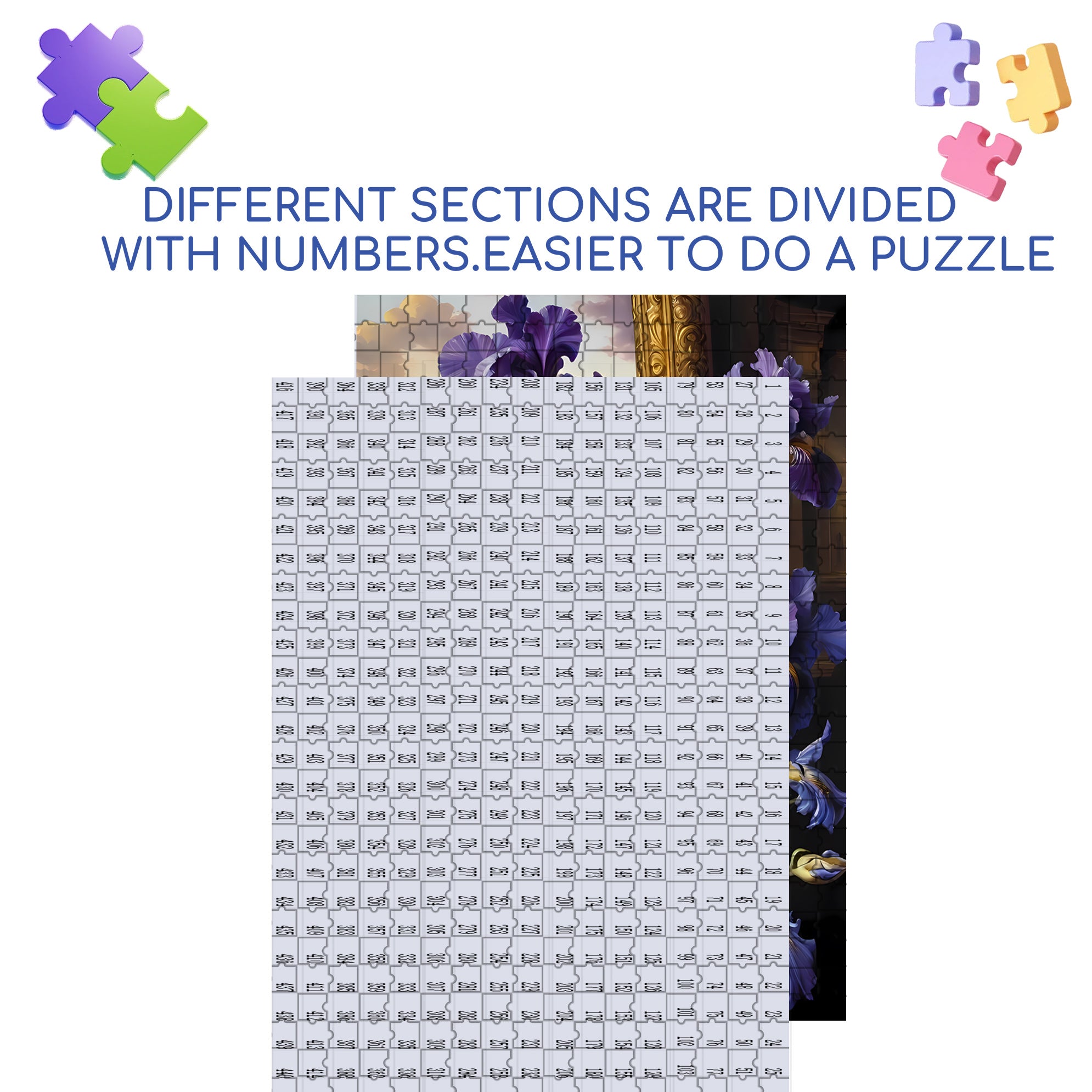 Iris 500pcs/1000pcs Jigsaw Puzzle, Scratch-Resistant, Interactive Family Game & Brain-Boosting DIY Decor, Perfect for Halloween, Christmas & New Year Gifts, Family Puzzle Game