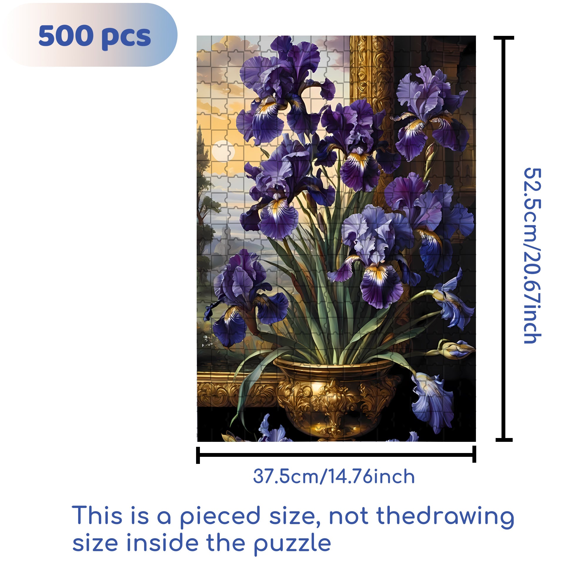 Iris 500pcs/1000pcs Jigsaw Puzzle, Scratch-Resistant, Interactive Family Game & Brain-Boosting DIY Decor, Perfect for Halloween, Christmas & New Year Gifts, Family Puzzle Game
