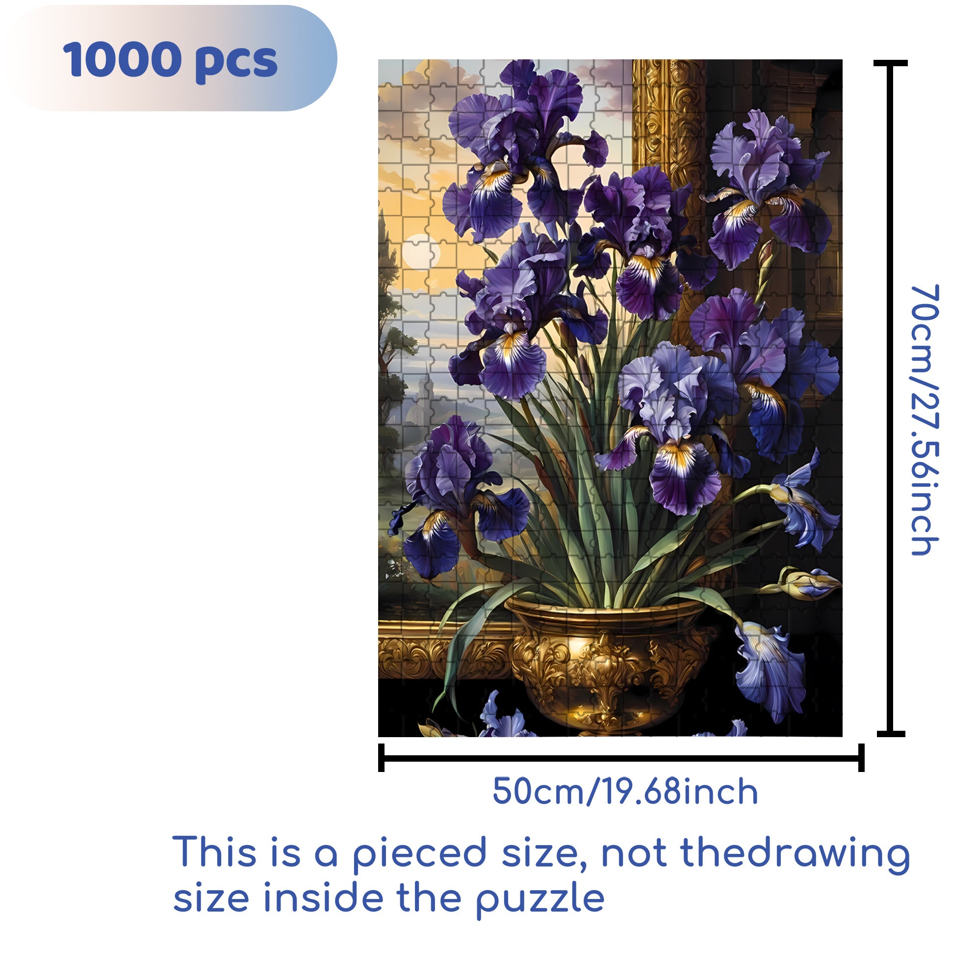 Iris 500pcs/1000pcs Jigsaw Puzzle, Scratch-Resistant, Interactive Family Game & Brain-Boosting DIY Decor, Perfect for Halloween, Christmas & New Year Gifts, Family Puzzle Game