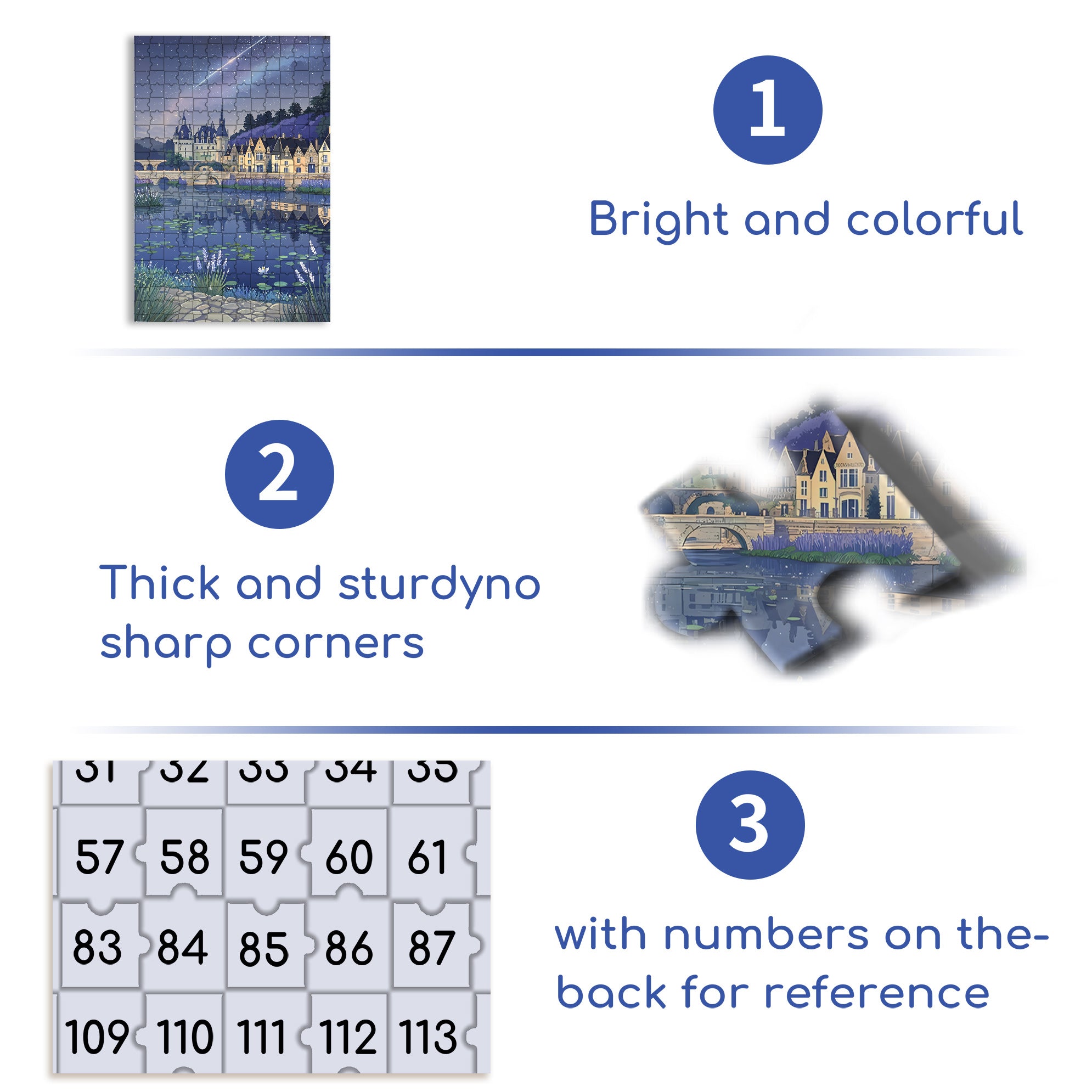 Lavender Town 500pcs/1000pcs Jigsaw Puzzle, Scratch-Resistant, Interactive Family Game & Brain-Boosting DIY Decor, Perfect for Halloween, Christmas & New Year Gifts, Family Puzzle Game