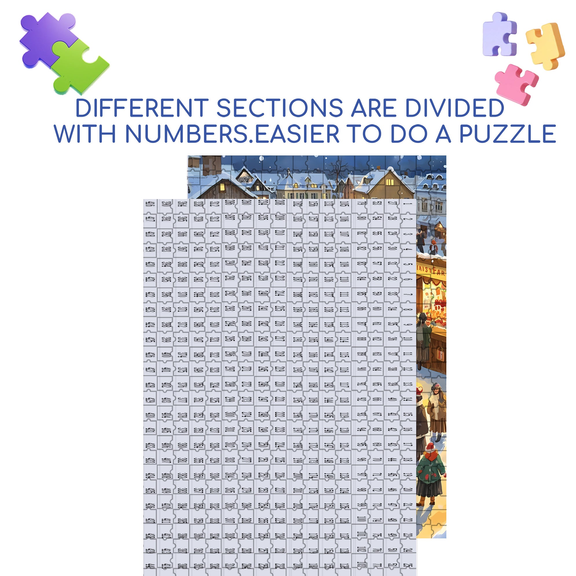 Lively Christmas Eve 500pcs/1000pcs Jigsaw Puzzle, Scratch-Resistant, Interactive Family Game & Brain-Boosting DIY Decor, Perfect for Halloween, Christmas & New Year Gifts, Family Puzzle Game
