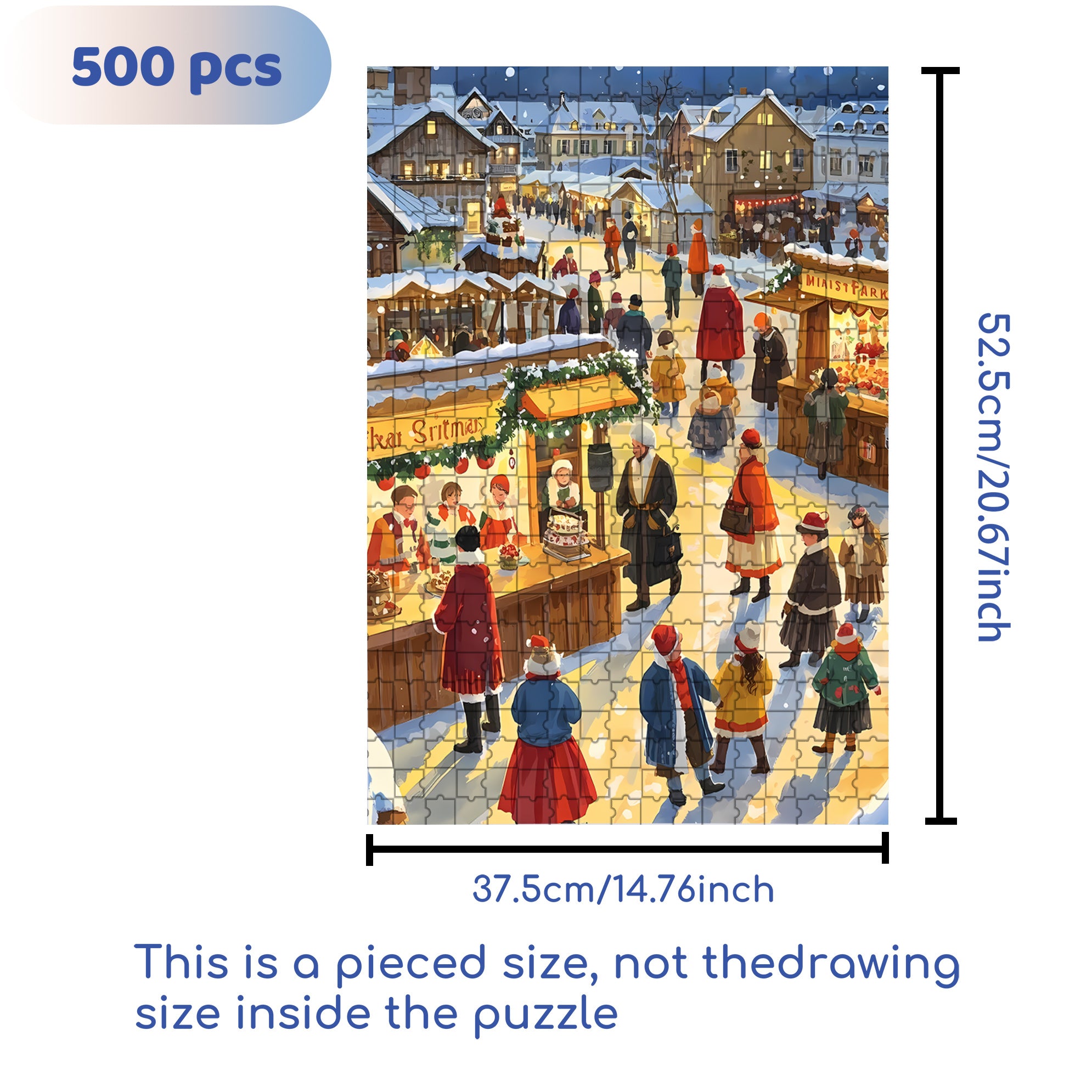 Lively Christmas Eve 500pcs/1000pcs Jigsaw Puzzle, Scratch-Resistant, Interactive Family Game & Brain-Boosting DIY Decor, Perfect for Halloween, Christmas & New Year Gifts, Family Puzzle Game