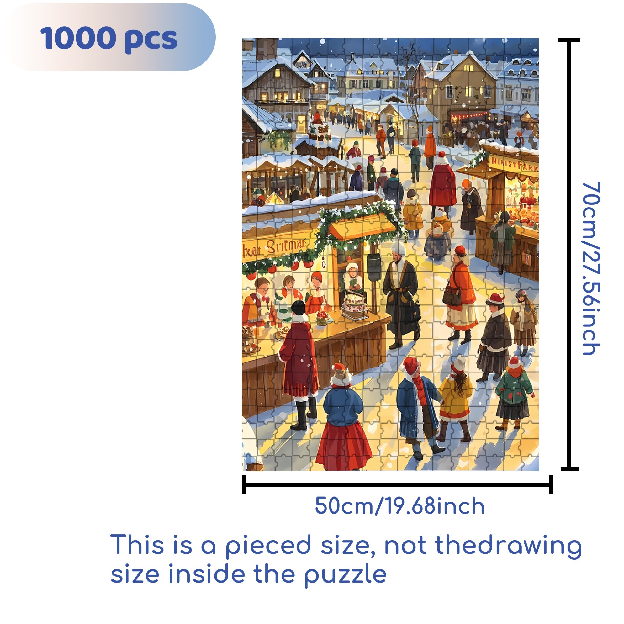 Lively Christmas Eve 500pcs/1000pcs Jigsaw Puzzle, Scratch-Resistant, Interactive Family Game & Brain-Boosting DIY Decor, Perfect for Halloween, Christmas & New Year Gifts, Family Puzzle Game
