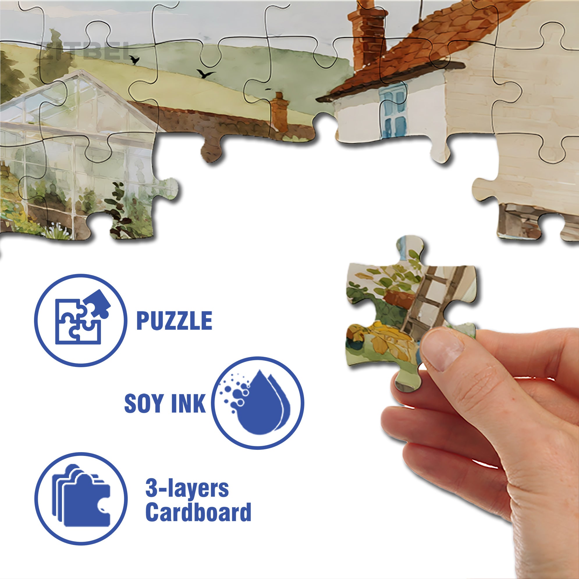 My Garden 500pcs/1000pcs Jigsaw Puzzle, Scratch-Resistant, Interactive Family Game & Brain-Boosting DIY Decor, Perfect for Halloween, Christmas & New Year Gifts, Family Puzzle Game