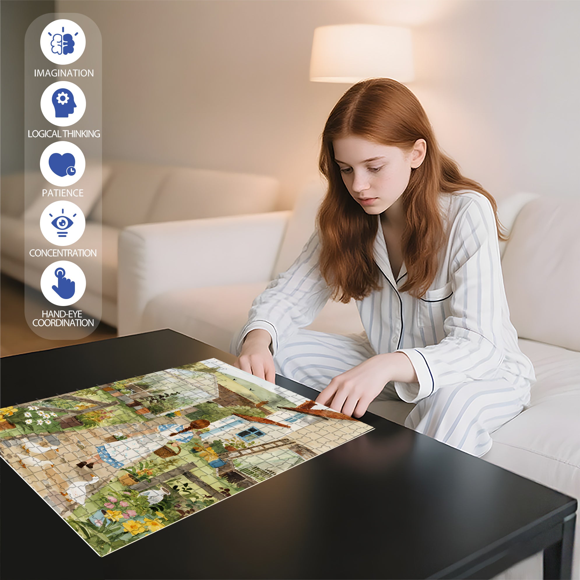 My Garden 500pcs/1000pcs Jigsaw Puzzle, Scratch-Resistant, Interactive Family Game & Brain-Boosting DIY Decor, Perfect for Halloween, Christmas & New Year Gifts, Family Puzzle Game