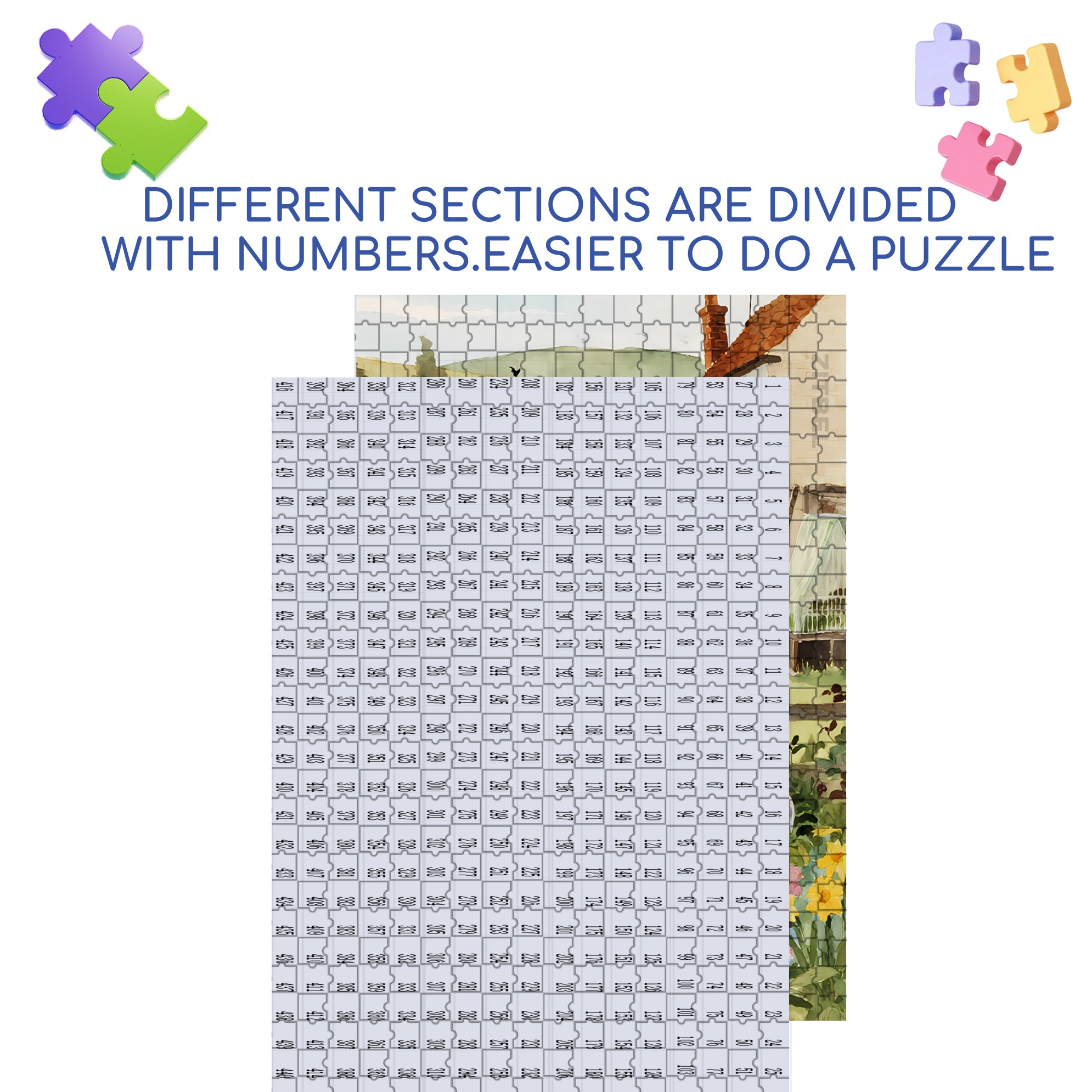 My Garden 500pcs/1000pcs Jigsaw Puzzle, Scratch-Resistant, Interactive Family Game & Brain-Boosting DIY Decor, Perfect for Halloween, Christmas & New Year Gifts, Family Puzzle Game