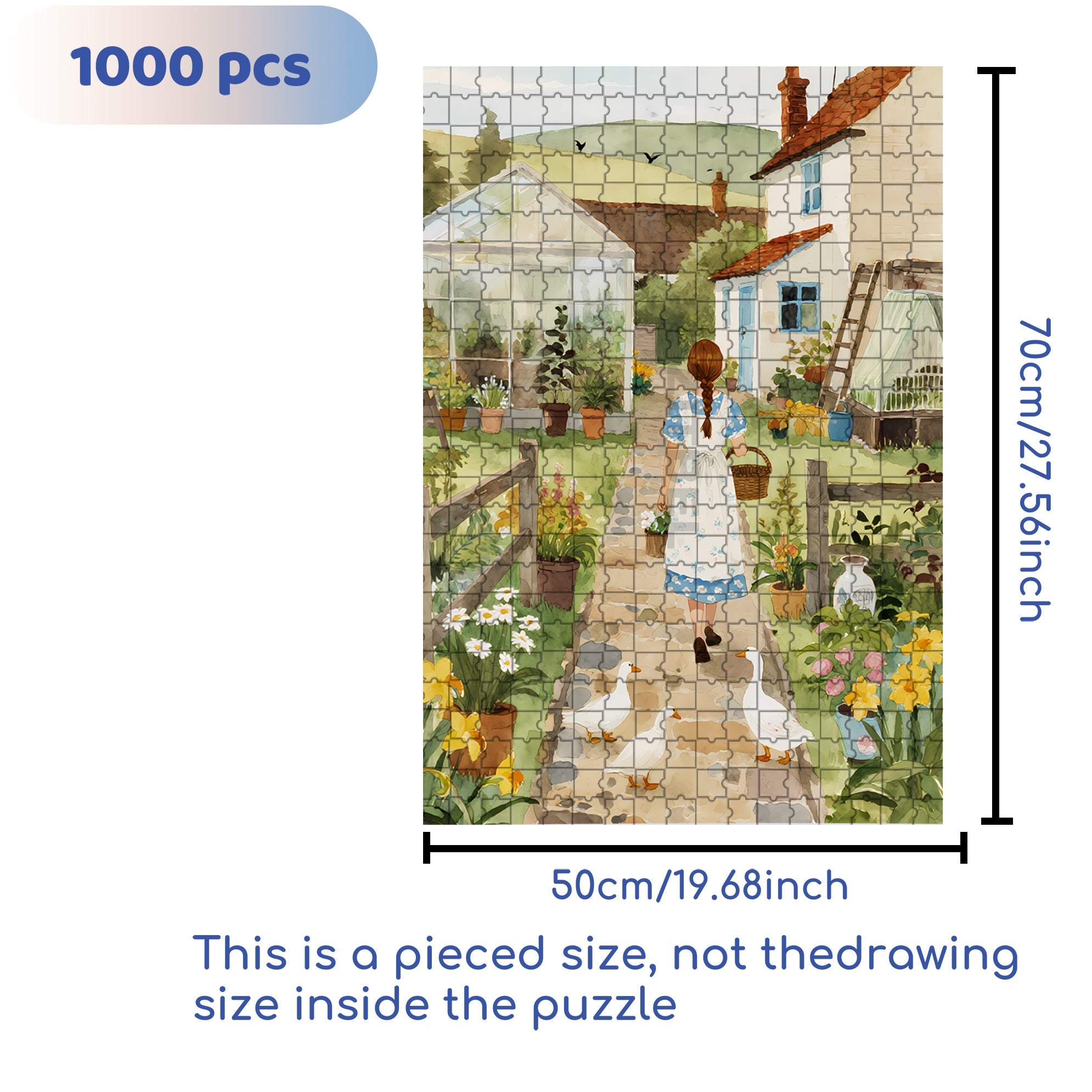 My Garden 500pcs/1000pcs Jigsaw Puzzle, Scratch-Resistant, Interactive Family Game & Brain-Boosting DIY Decor, Perfect for Halloween, Christmas & New Year Gifts, Family Puzzle Game
