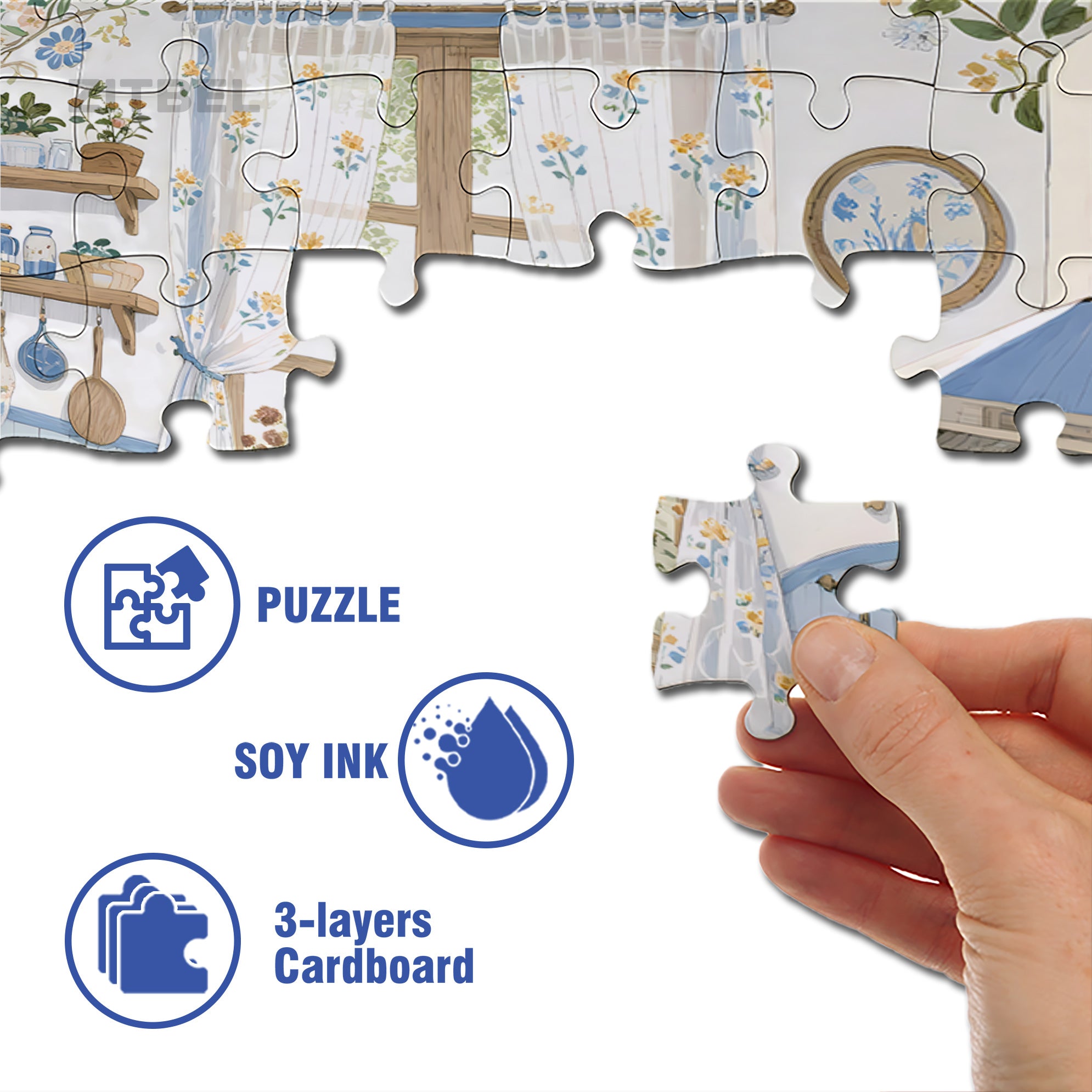 My Kitchen 500pcs/1000pcs Jigsaw Puzzle, Scratch-Resistant, Interactive Family Game & Brain-Boosting DIY Decor, Perfect for Halloween, Christmas & New Year Gifts, Family Puzzle Game