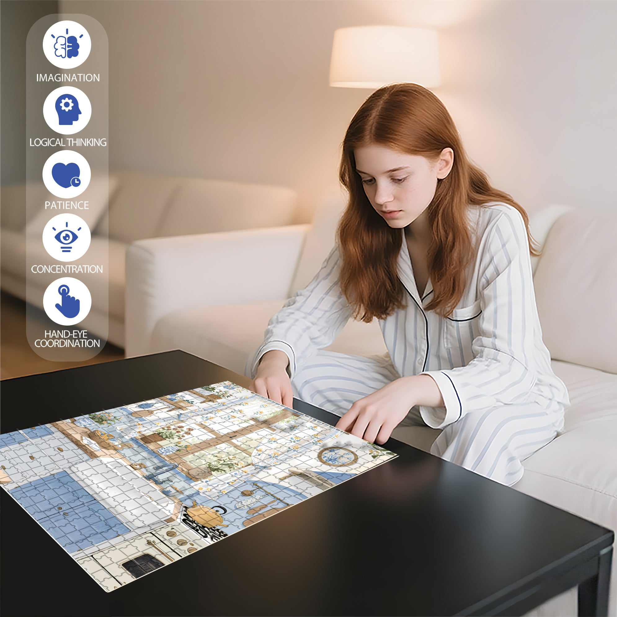 My Kitchen 500pcs/1000pcs Jigsaw Puzzle, Scratch-Resistant, Interactive Family Game & Brain-Boosting DIY Decor, Perfect for Halloween, Christmas & New Year Gifts, Family Puzzle Game
