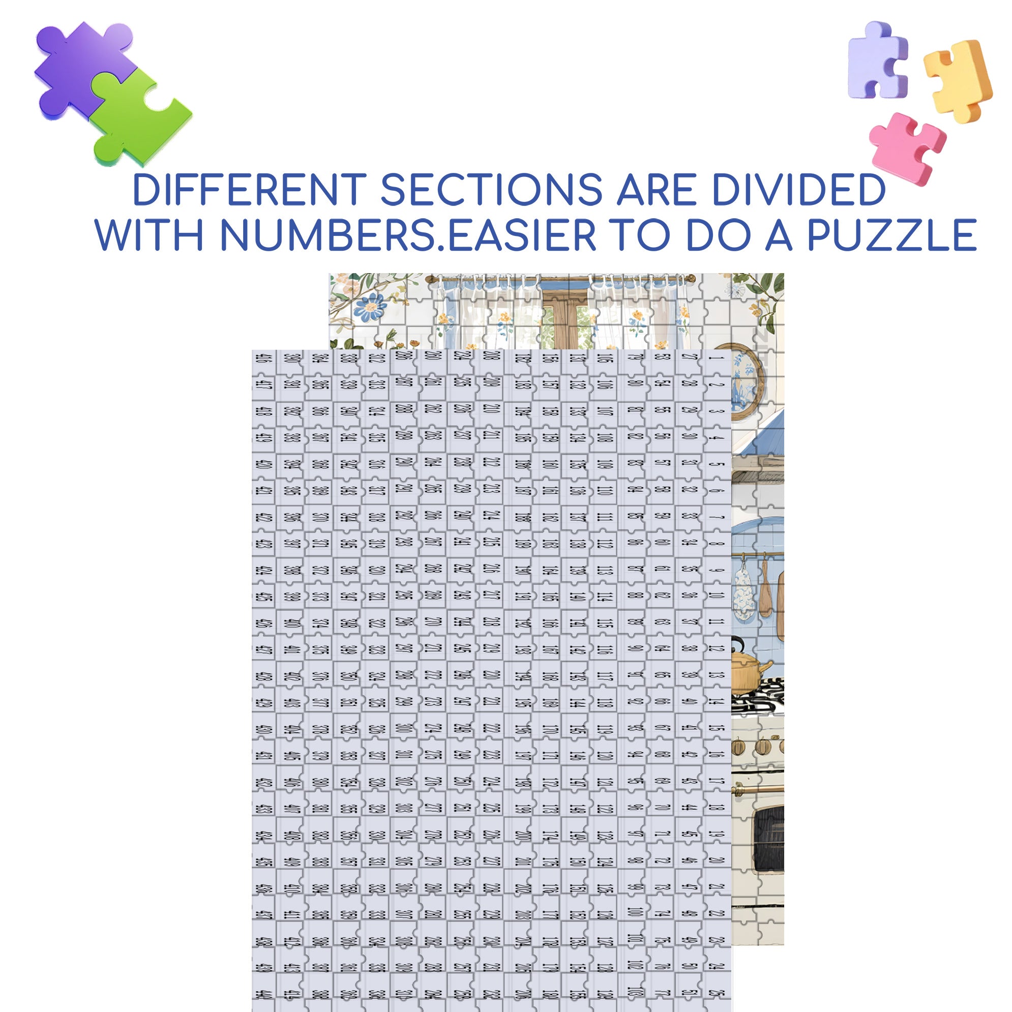 My Kitchen 500pcs/1000pcs Jigsaw Puzzle, Scratch-Resistant, Interactive Family Game & Brain-Boosting DIY Decor, Perfect for Halloween, Christmas & New Year Gifts, Family Puzzle Game