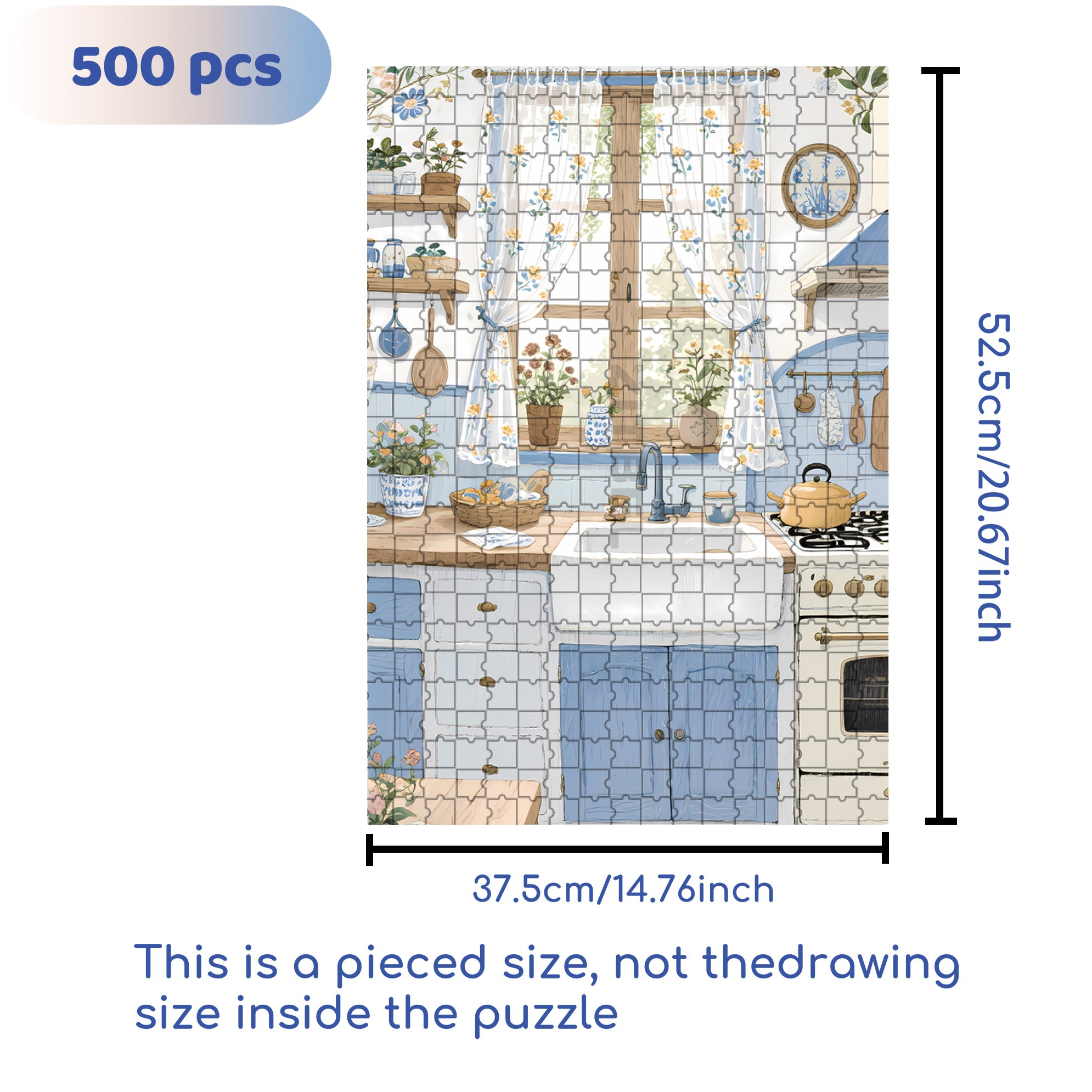 My Kitchen 500pcs/1000pcs Jigsaw Puzzle, Scratch-Resistant, Interactive Family Game & Brain-Boosting DIY Decor, Perfect for Halloween, Christmas & New Year Gifts, Family Puzzle Game