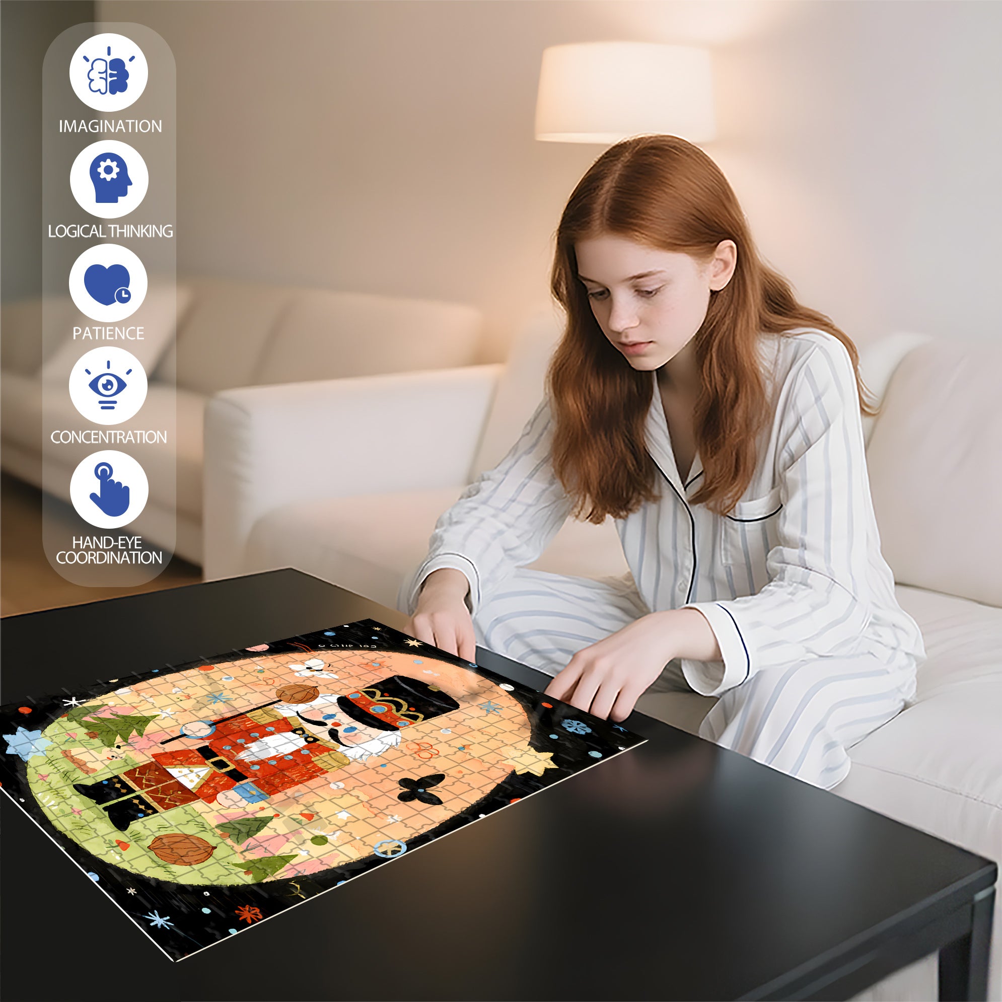 Nutcracker 500pcs/1000pcs Jigsaw Puzzle, Scratch-Resistant, Interactive Family Game & Brain-Boosting DIY Decor, Perfect for Halloween, Christmas & New Year Gifts, Family Puzzle Game