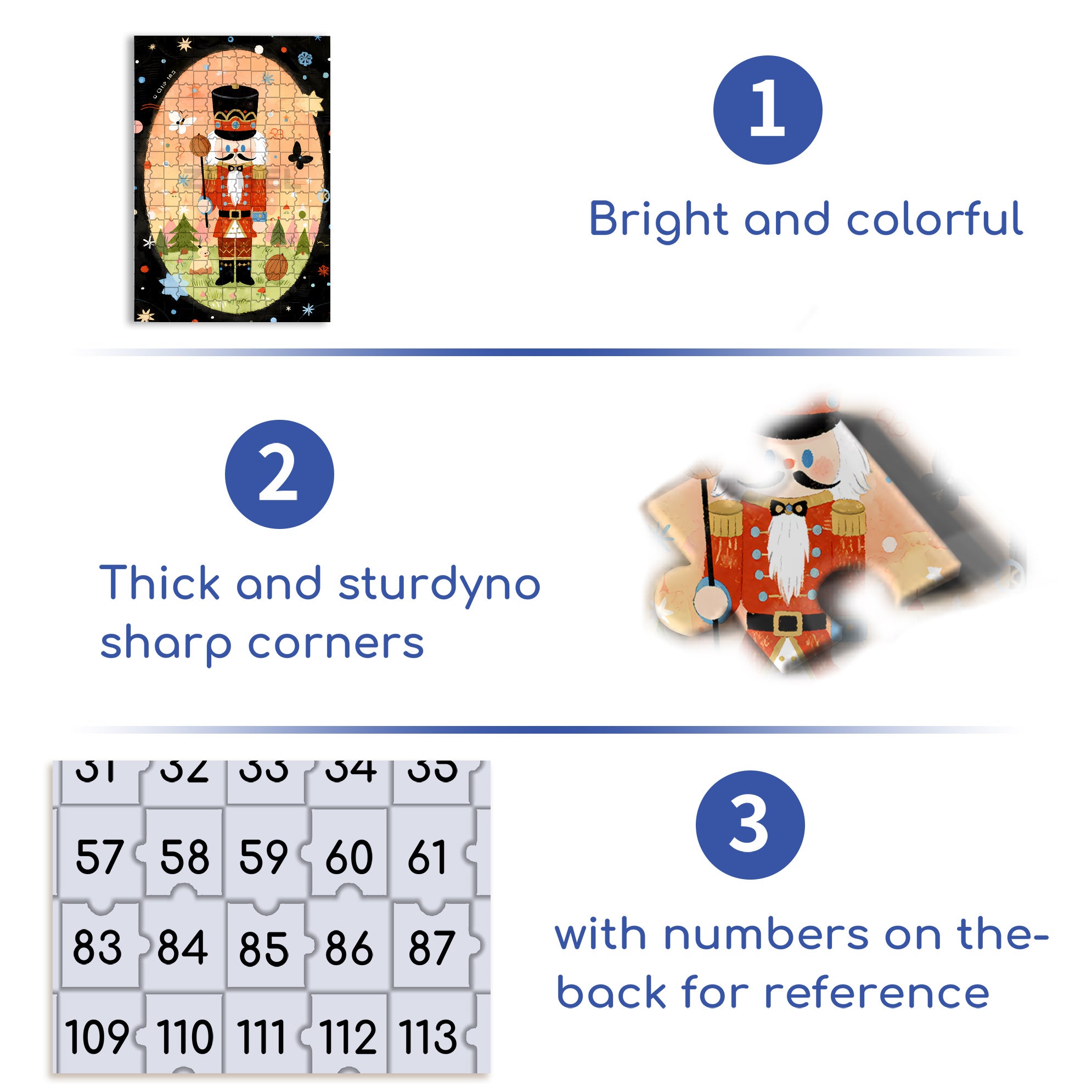 Nutcracker 500pcs/1000pcs Jigsaw Puzzle, Scratch-Resistant, Interactive Family Game & Brain-Boosting DIY Decor, Perfect for Halloween, Christmas & New Year Gifts, Family Puzzle Game