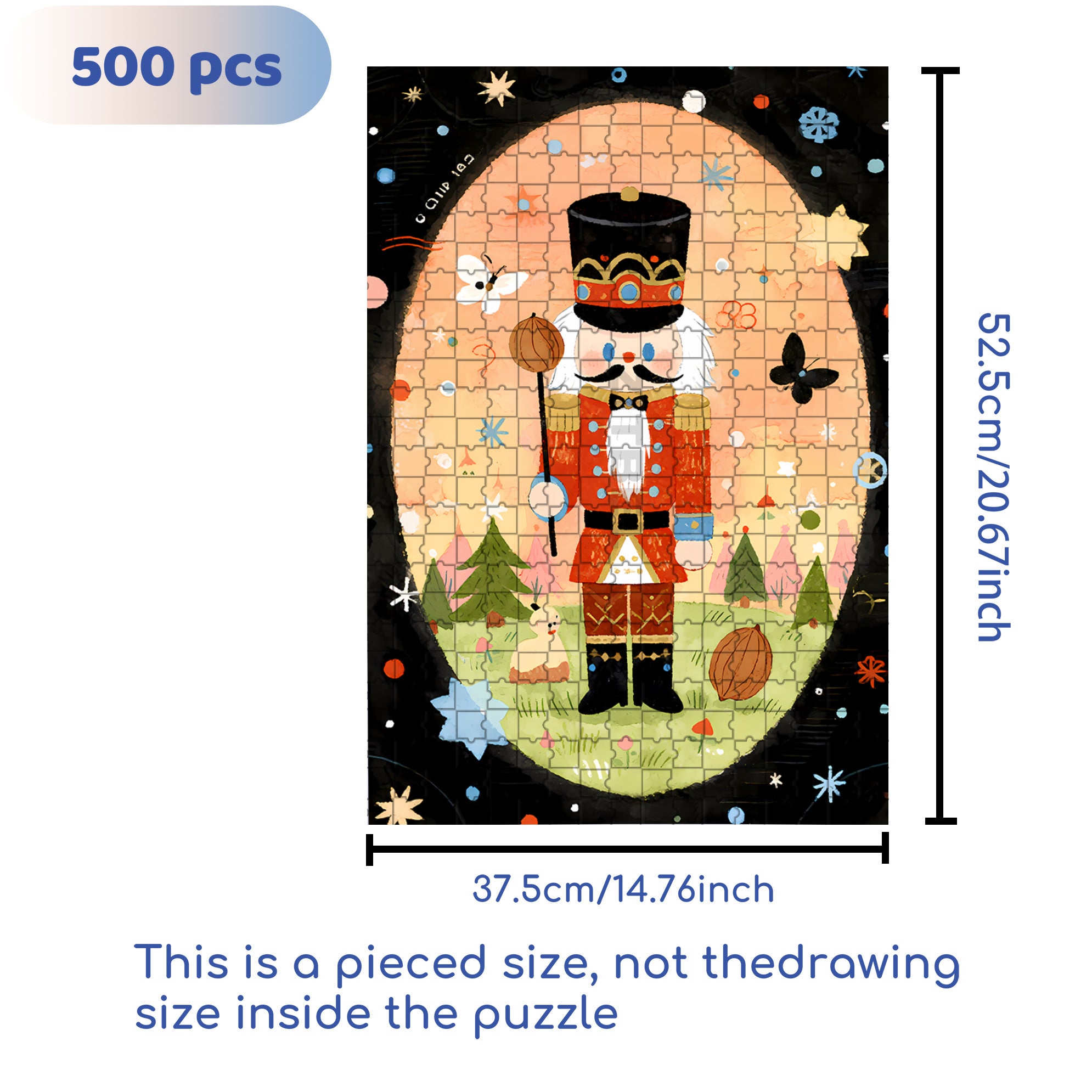 Nutcracker 500pcs/1000pcs Jigsaw Puzzle, Scratch-Resistant, Interactive Family Game & Brain-Boosting DIY Decor, Perfect for Halloween, Christmas & New Year Gifts, Family Puzzle Game
