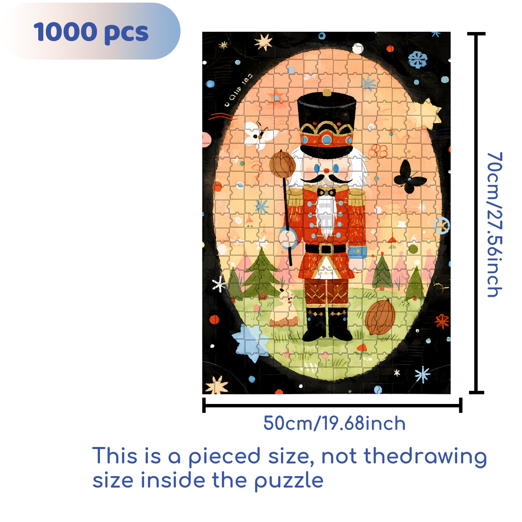 Nutcracker 500pcs/1000pcs Jigsaw Puzzle, Scratch-Resistant, Interactive Family Game & Brain-Boosting DIY Decor, Perfect for Halloween, Christmas & New Year Gifts, Family Puzzle Game