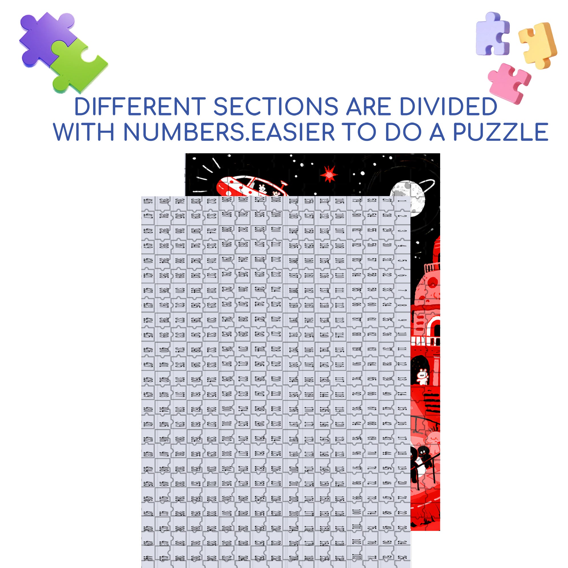 Outer Space1 500pcs/1000pcs Jigsaw Puzzle, Scratch-Resistant, Interactive Family Game & Brain-Boosting DIY Decor, Perfect for Halloween, Christmas & New Year Gifts, Family Puzzle Game