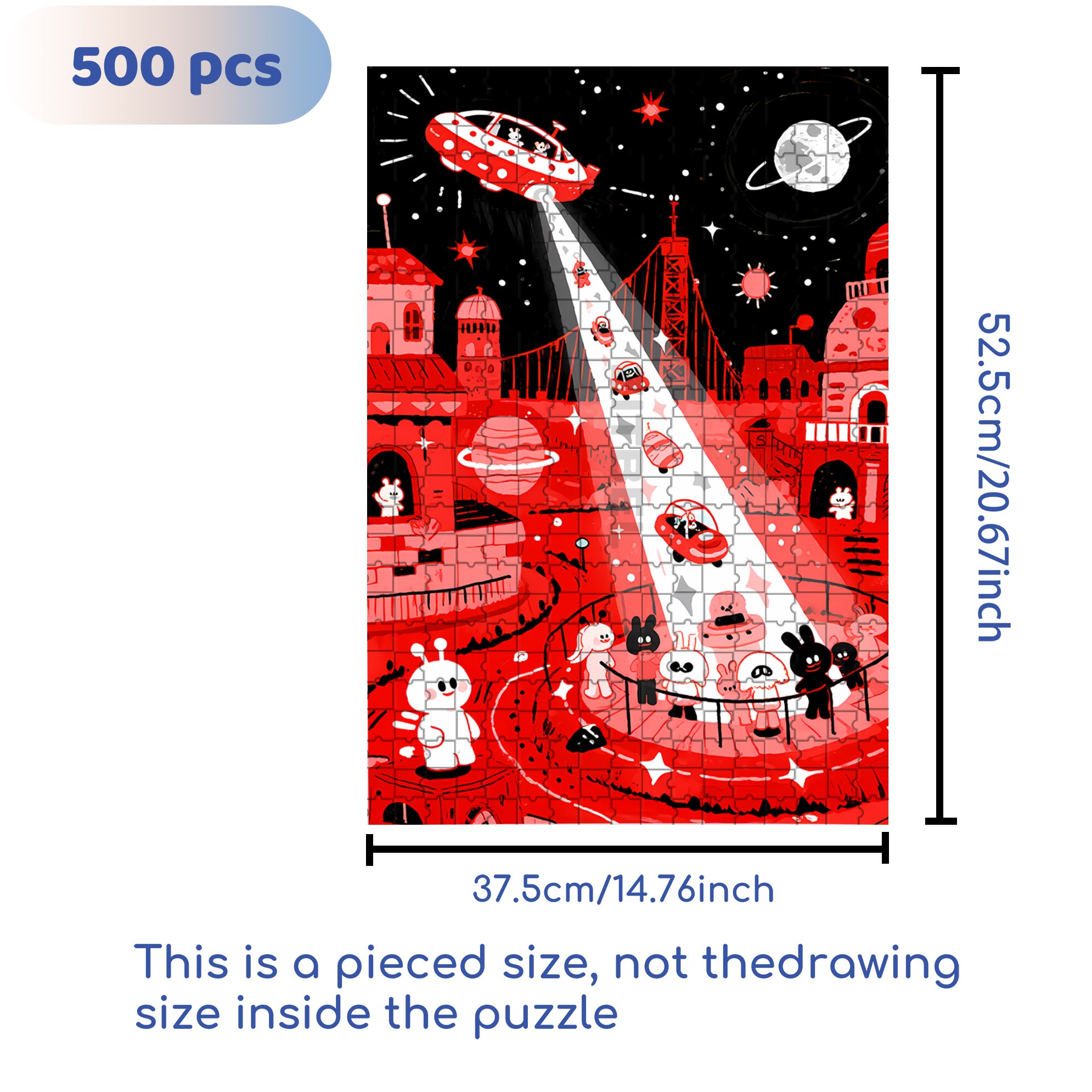 Outer Space1 500pcs/1000pcs Jigsaw Puzzle, Scratch-Resistant, Interactive Family Game & Brain-Boosting DIY Decor, Perfect for Halloween, Christmas & New Year Gifts, Family Puzzle Game