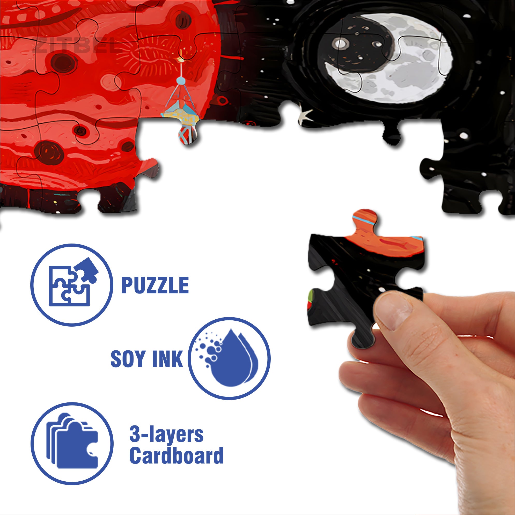 Outer Space2 500pcs/1000pcs Jigsaw Puzzle, Scratch-Resistant, Interactive Family Game & Brain-Boosting DIY Decor, Perfect for Halloween, Christmas & New Year Gifts, Family Puzzle Game
