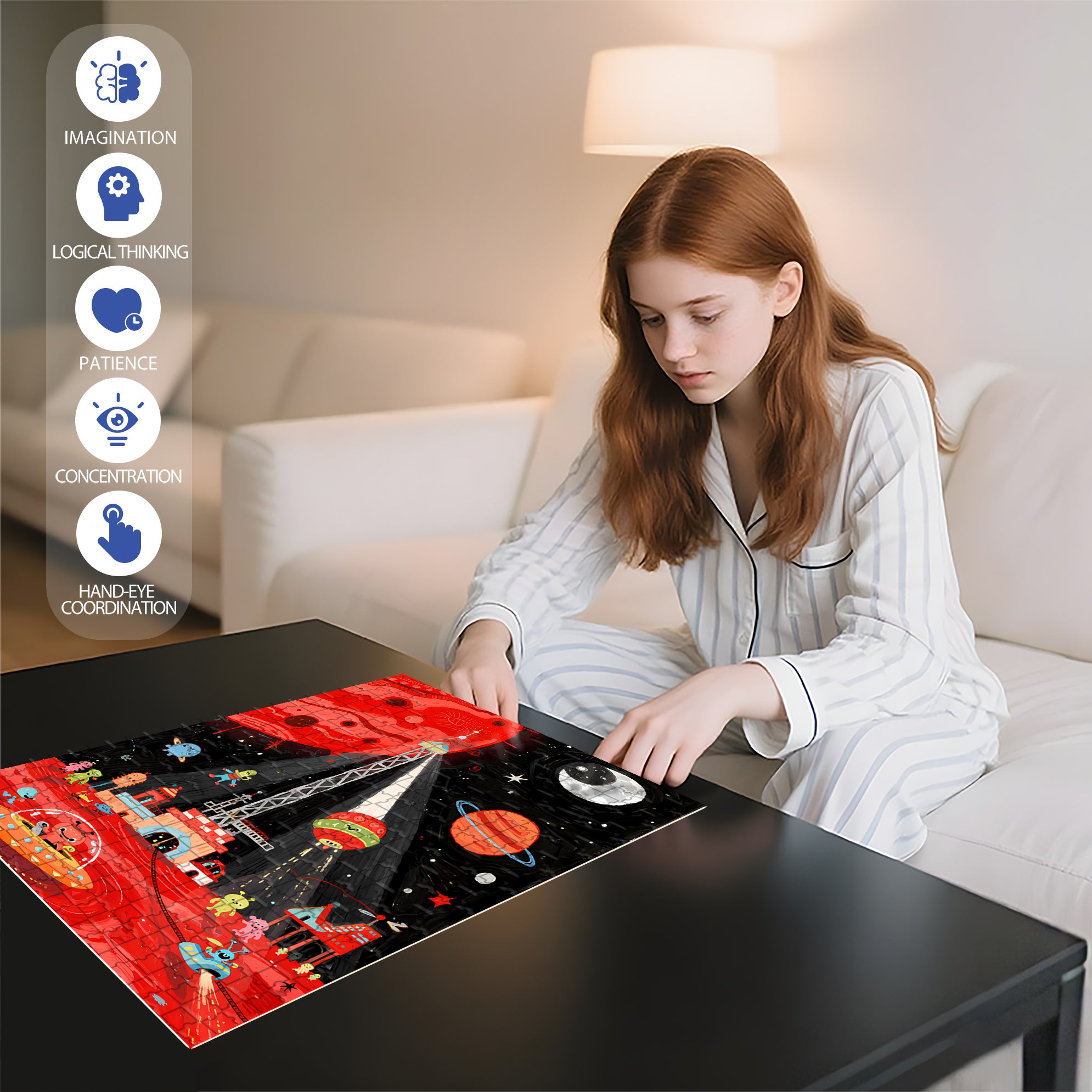 Outer Space2 500pcs/1000pcs Jigsaw Puzzle, Scratch-Resistant, Interactive Family Game & Brain-Boosting DIY Decor, Perfect for Halloween, Christmas & New Year Gifts, Family Puzzle Game