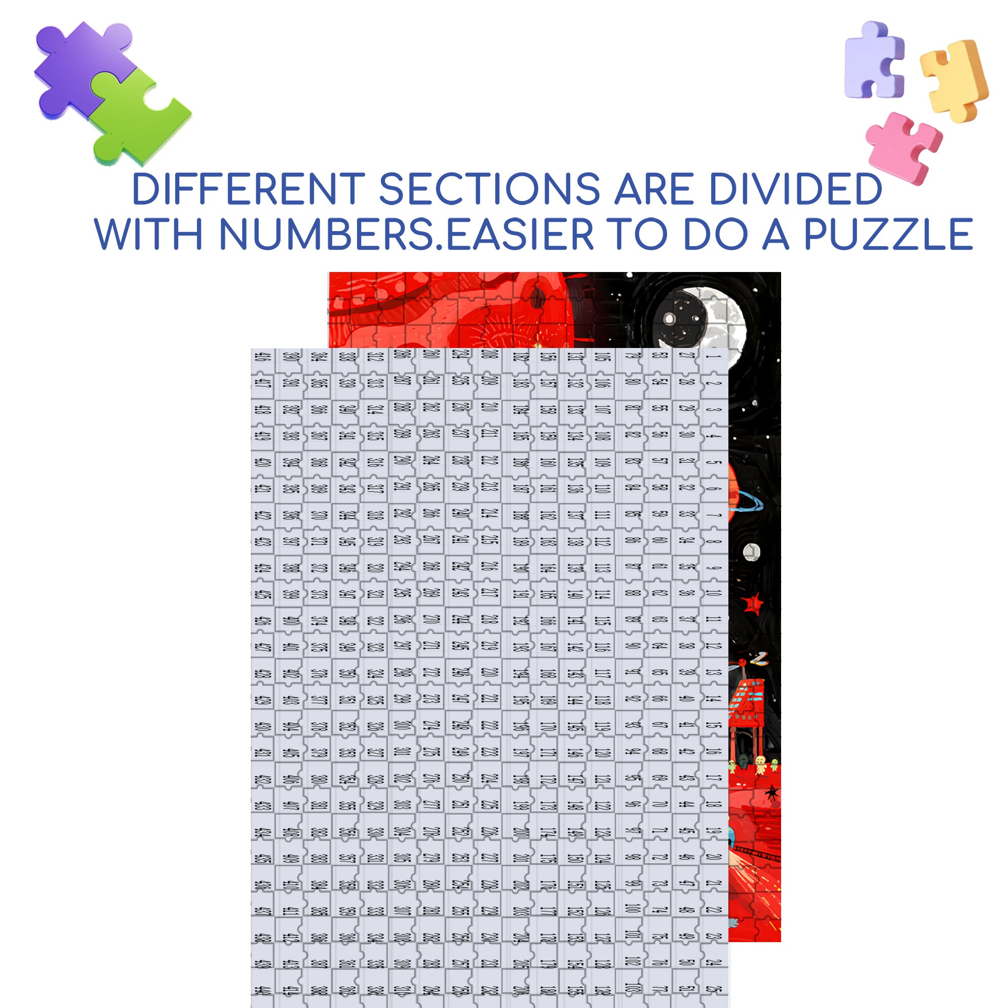 Outer Space2 500pcs/1000pcs Jigsaw Puzzle, Scratch-Resistant, Interactive Family Game & Brain-Boosting DIY Decor, Perfect for Halloween, Christmas & New Year Gifts, Family Puzzle Game