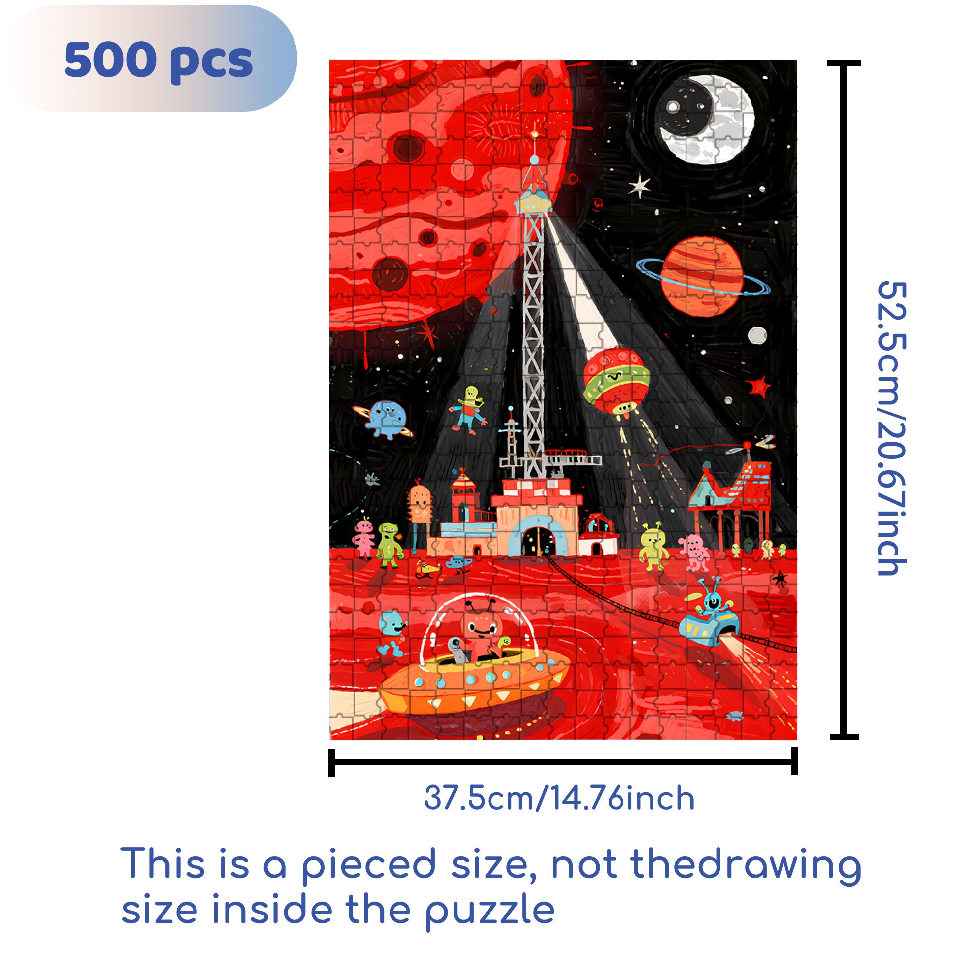 Outer Space2 500pcs/1000pcs Jigsaw Puzzle, Scratch-Resistant, Interactive Family Game & Brain-Boosting DIY Decor, Perfect for Halloween, Christmas & New Year Gifts, Family Puzzle Game