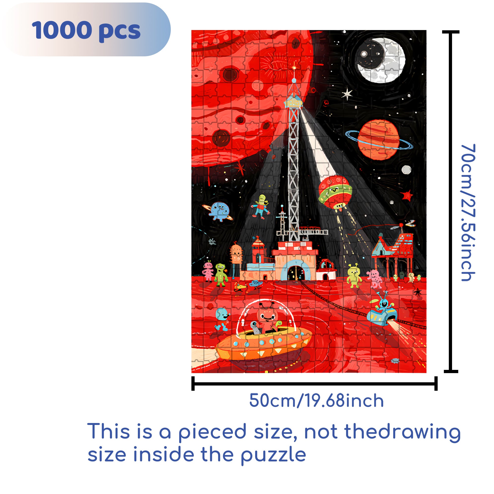 Outer Space2 500pcs/1000pcs Jigsaw Puzzle, Scratch-Resistant, Interactive Family Game & Brain-Boosting DIY Decor, Perfect for Halloween, Christmas & New Year Gifts, Family Puzzle Game