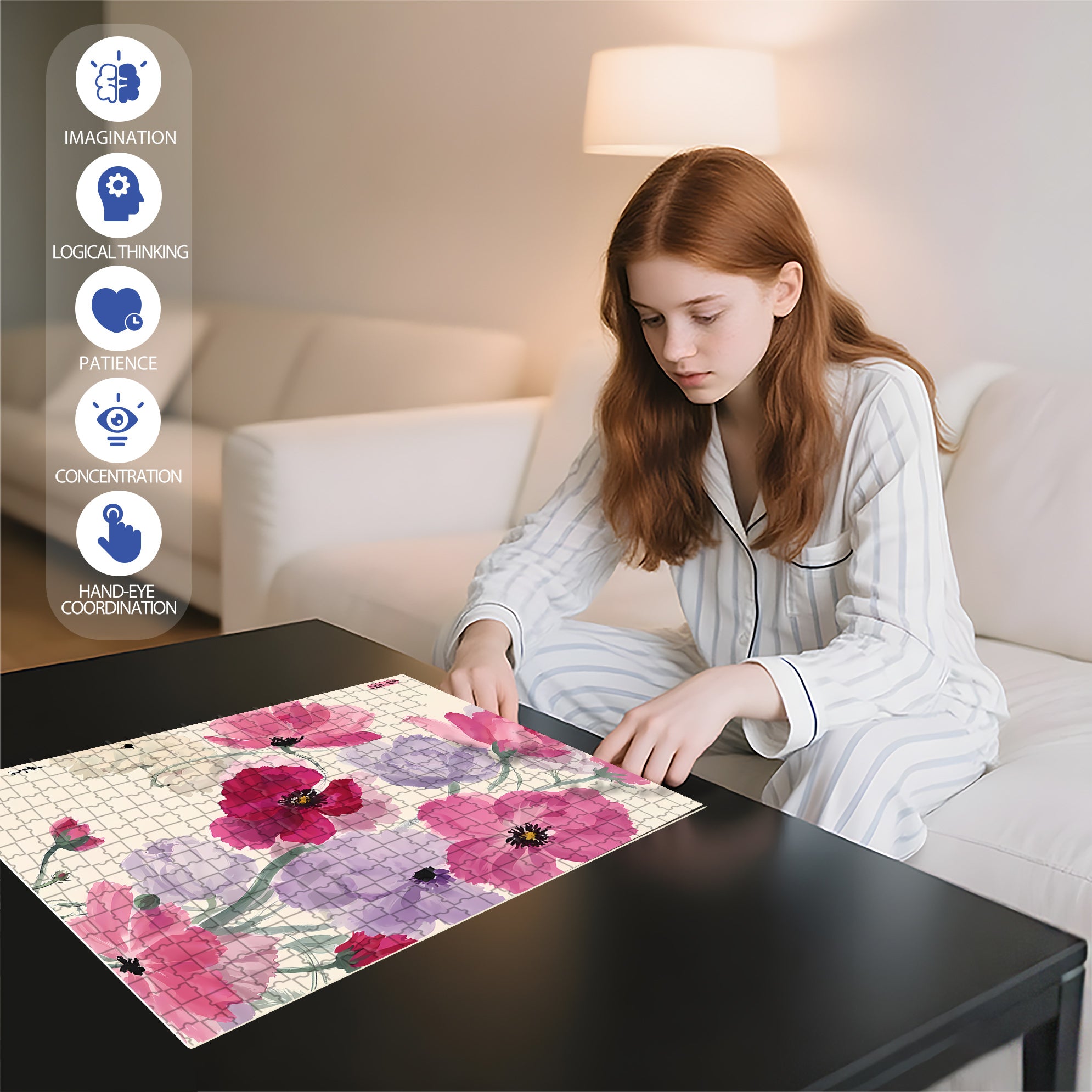 Papaver Rhoeas 500pcs/1000pcs Jigsaw Puzzle, Scratch-Resistant, Interactive Family Game & Brain-Boosting DIY Decor, Perfect for Halloween, Christmas & New Year Gifts, Family Puzzle Game