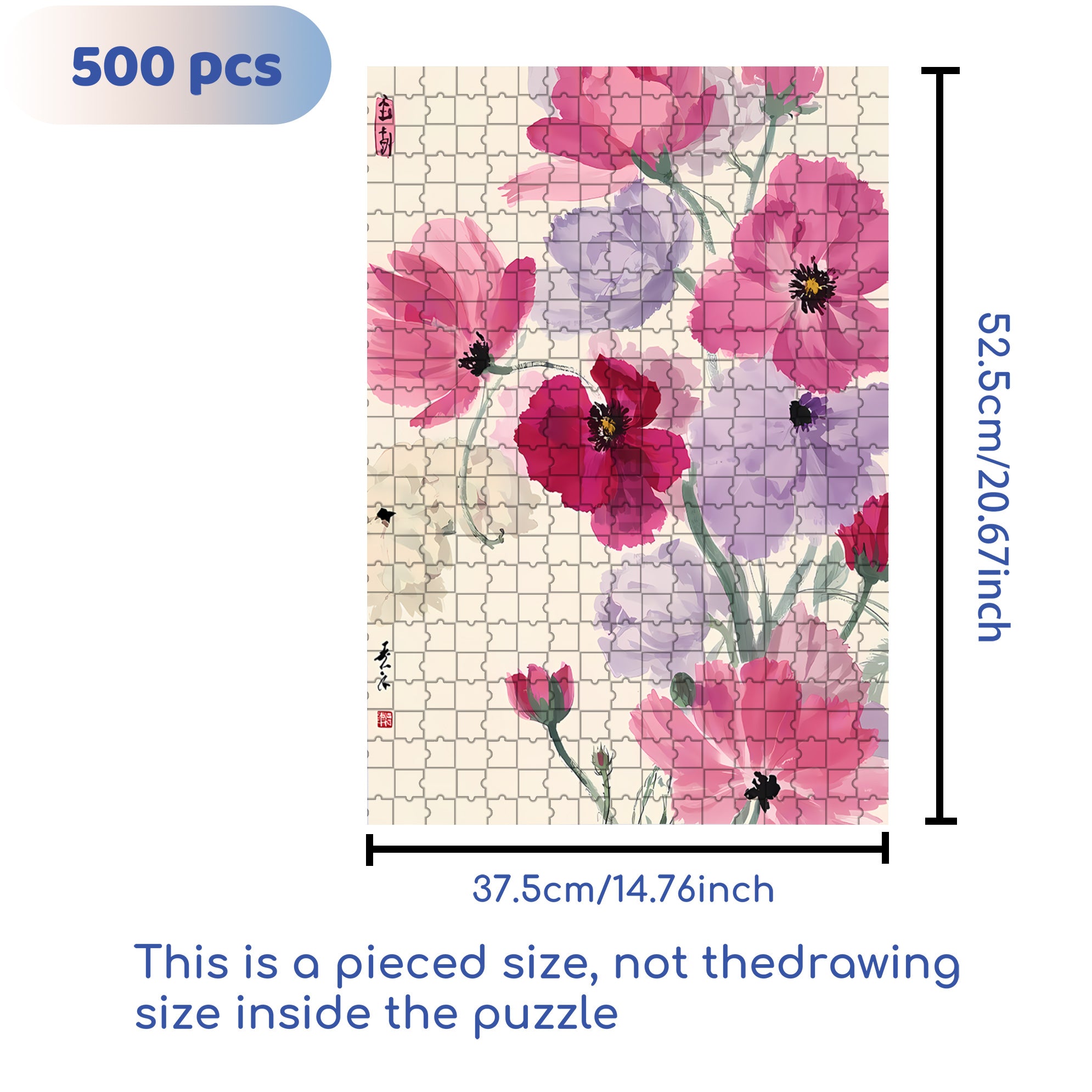 Papaver Rhoeas 500pcs/1000pcs Jigsaw Puzzle, Scratch-Resistant, Interactive Family Game & Brain-Boosting DIY Decor, Perfect for Halloween, Christmas & New Year Gifts, Family Puzzle Game