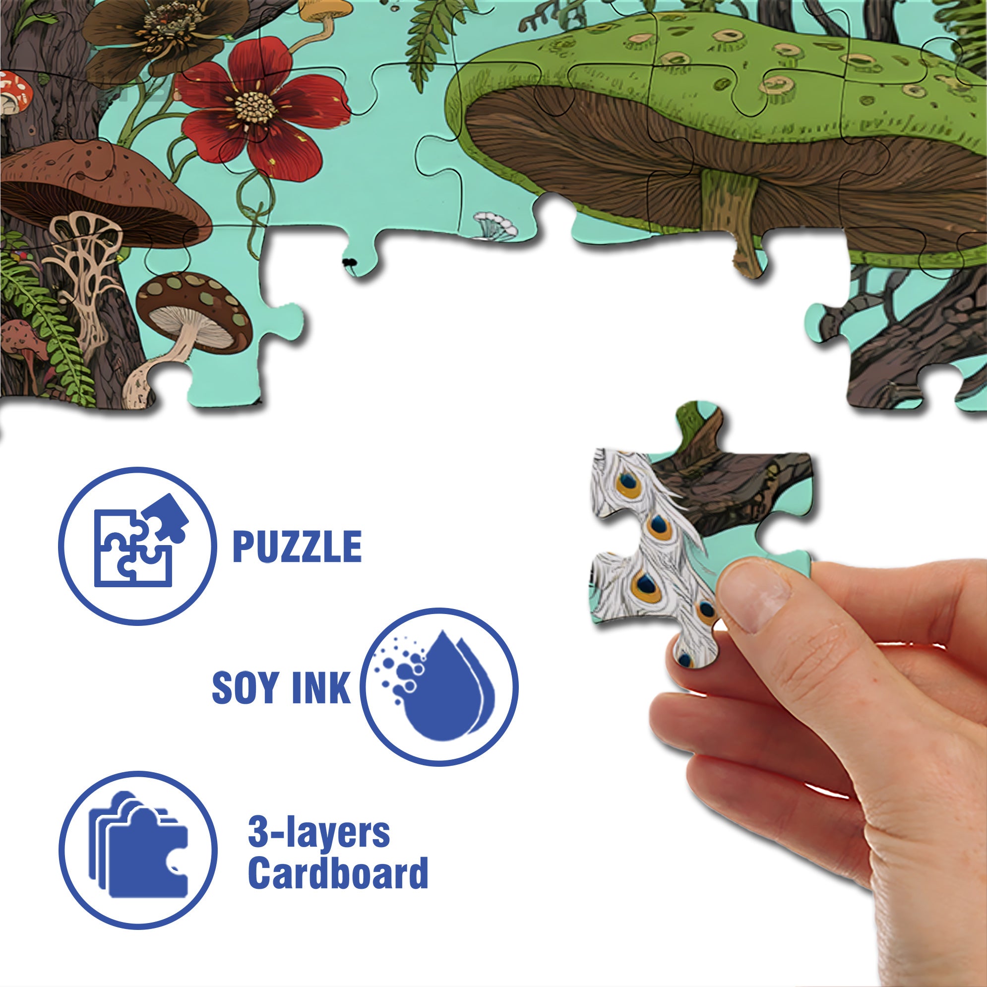 Peacock 500pcs/1000pcs Jigsaw Puzzle, Scratch-Resistant, Interactive Family Game & Brain-Boosting DIY Decor, Perfect for Halloween, Christmas & New Year Gifts, Family Puzzle Game