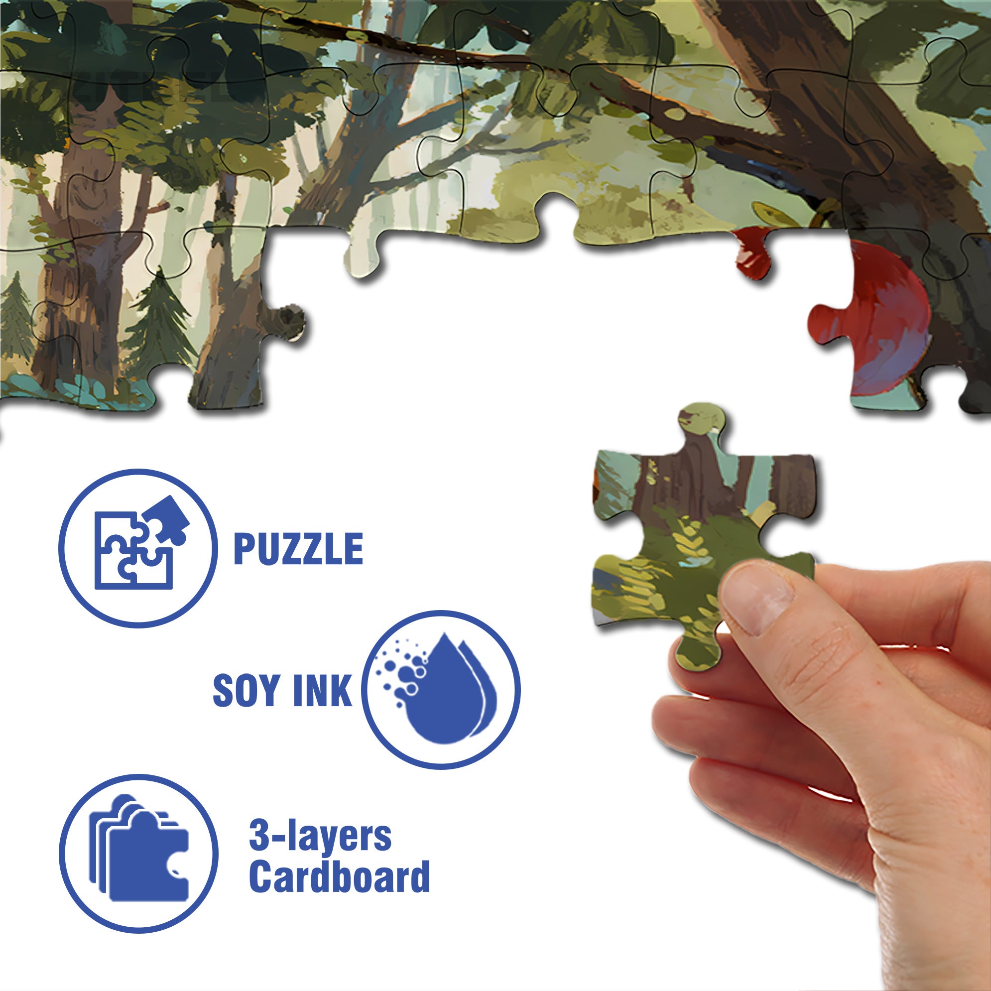 Raccoon 500pcs/1000pcs Jigsaw Puzzle, Scratch-Resistant, Interactive Family Game & Brain-Boosting DIY Decor, Perfect for Halloween, Christmas & New Year Gifts, Family Puzzle Game