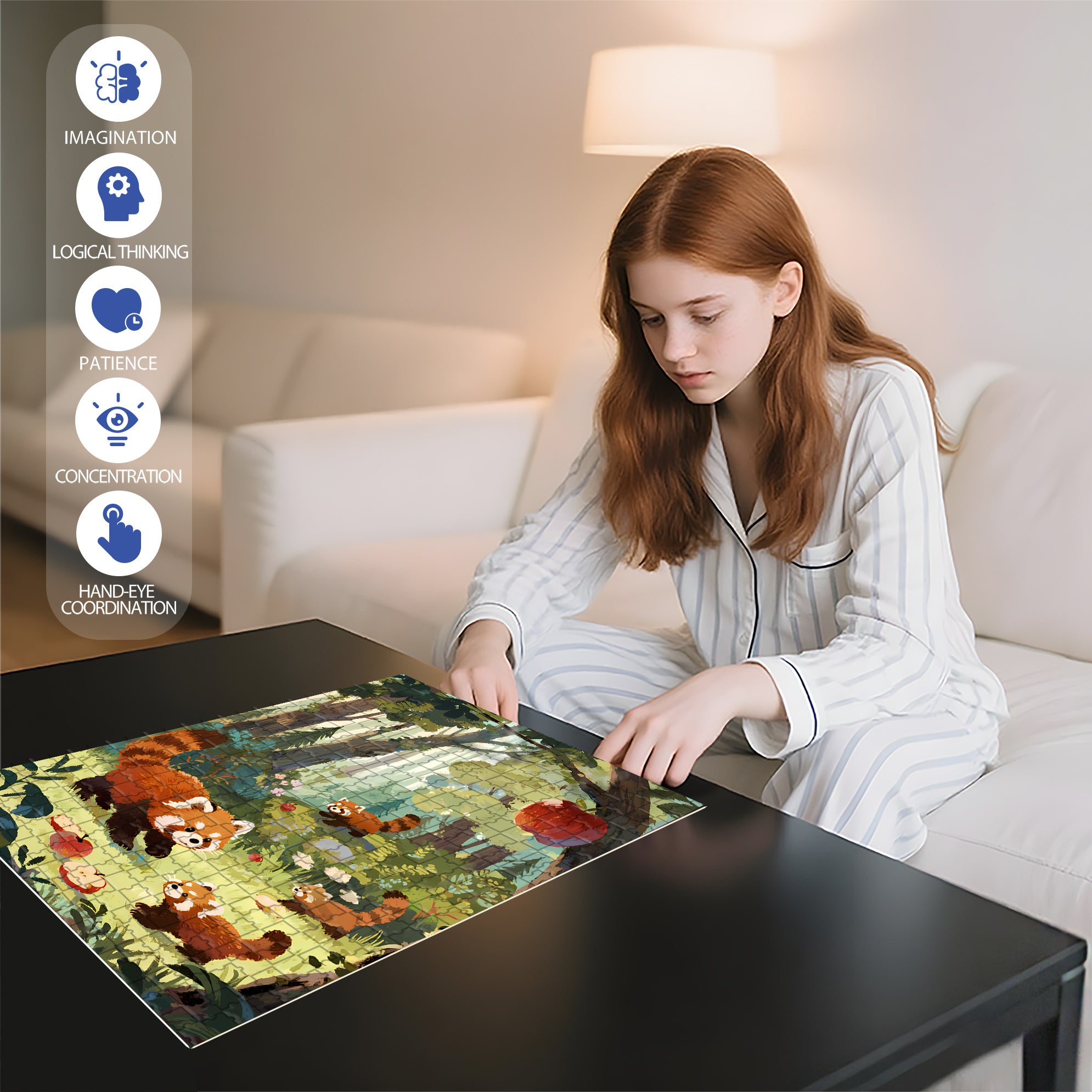 Raccoon 500pcs/1000pcs Jigsaw Puzzle, Scratch-Resistant, Interactive Family Game & Brain-Boosting DIY Decor, Perfect for Halloween, Christmas & New Year Gifts, Family Puzzle Game