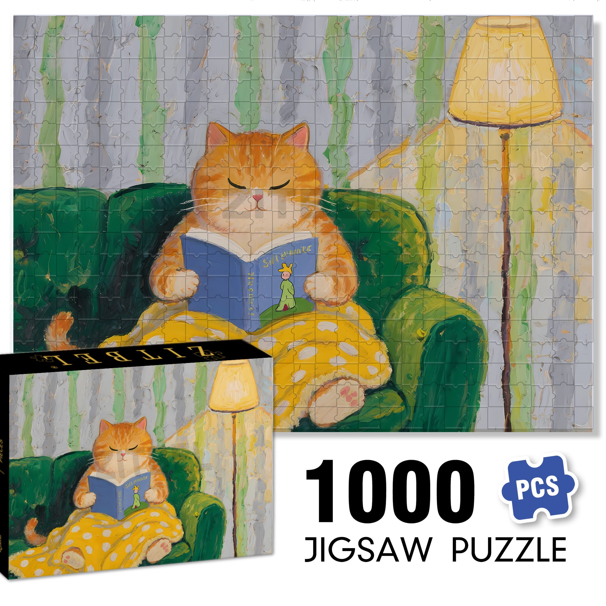 Reading 500pcs/1000pcs Jigsaw Puzzle, Scratch-Resistant, Interactive Family Game & Brain-Boosting DIY Decor, Perfect for Halloween, Christmas & New Year Gifts, Family Puzzle Game