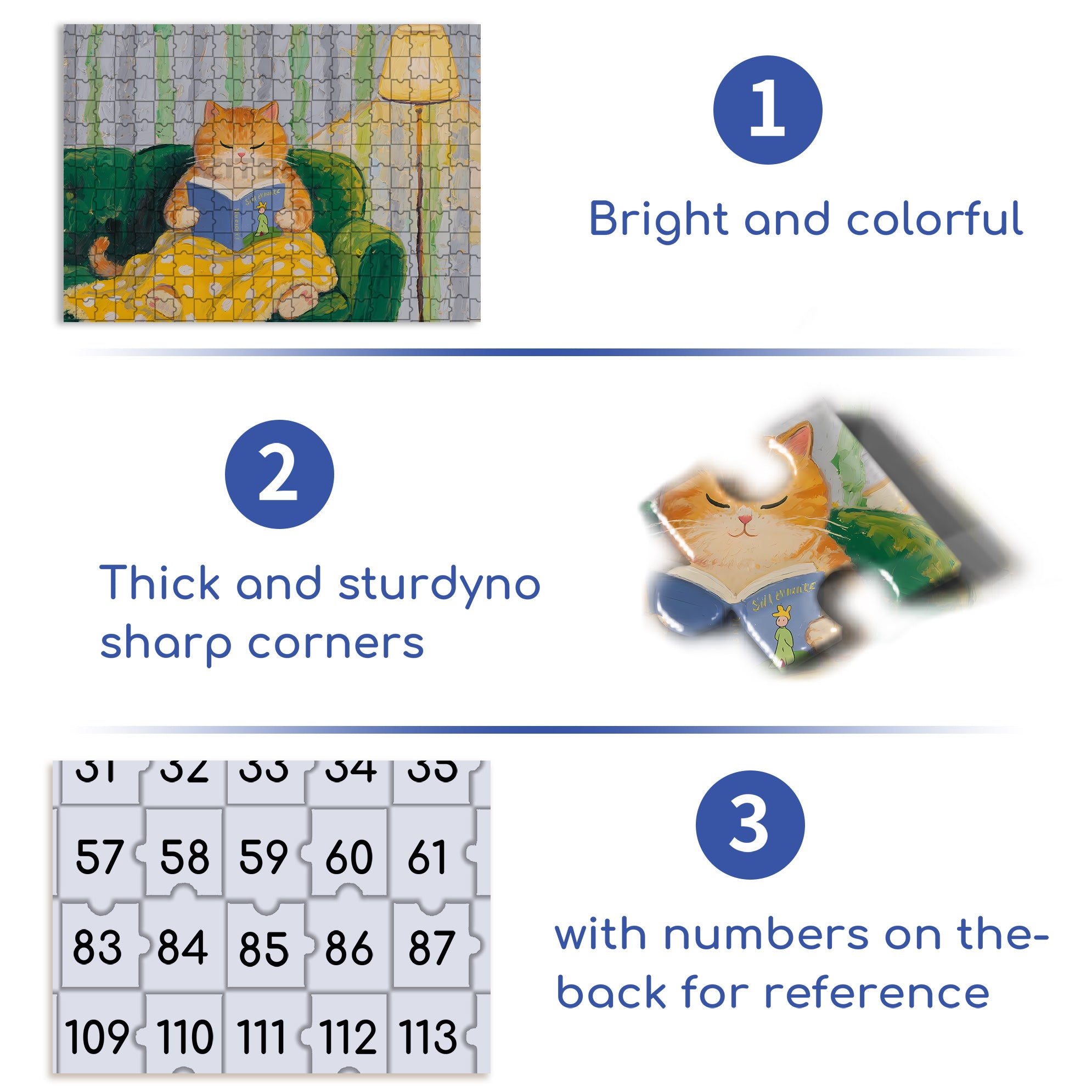 Reading 500pcs/1000pcs Jigsaw Puzzle, Scratch-Resistant, Interactive Family Game & Brain-Boosting DIY Decor, Perfect for Halloween, Christmas & New Year Gifts, Family Puzzle Game