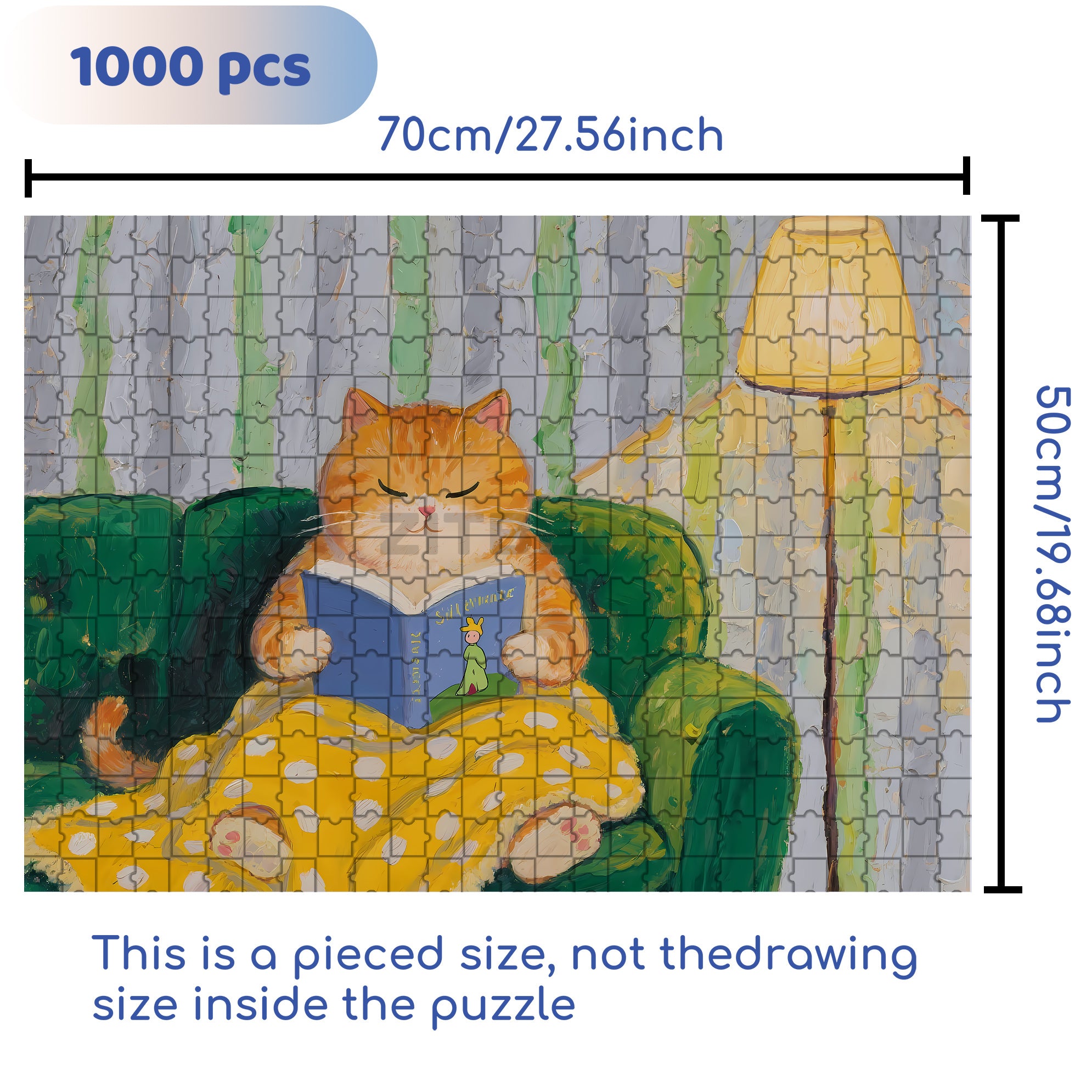 Reading 500pcs/1000pcs Jigsaw Puzzle, Scratch-Resistant, Interactive Family Game & Brain-Boosting DIY Decor, Perfect for Halloween, Christmas & New Year Gifts, Family Puzzle Game