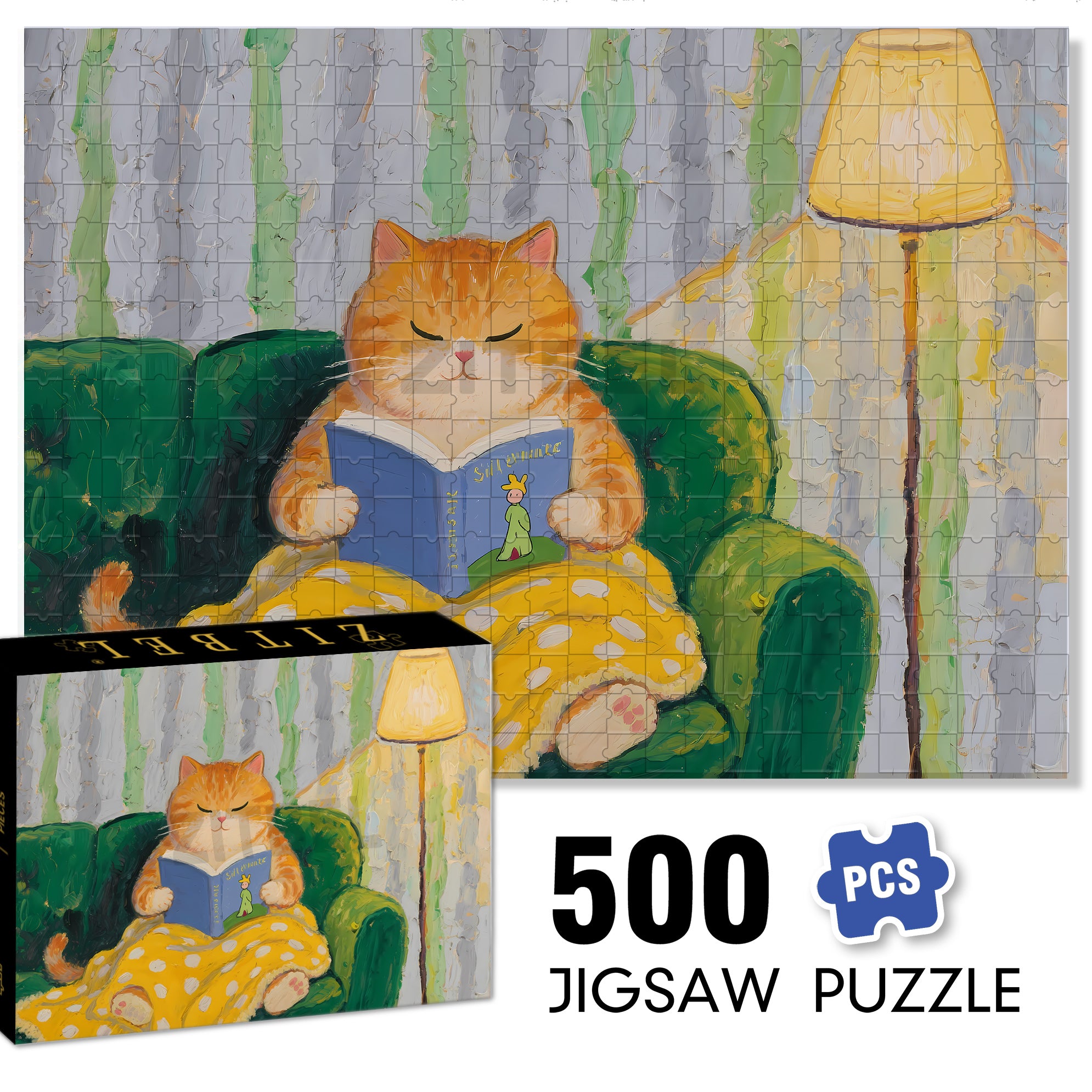 Reading 500pcs/1000pcs Jigsaw Puzzle, Scratch-Resistant, Interactive Family Game & Brain-Boosting DIY Decor, Perfect for Halloween, Christmas & New Year Gifts, Family Puzzle Game