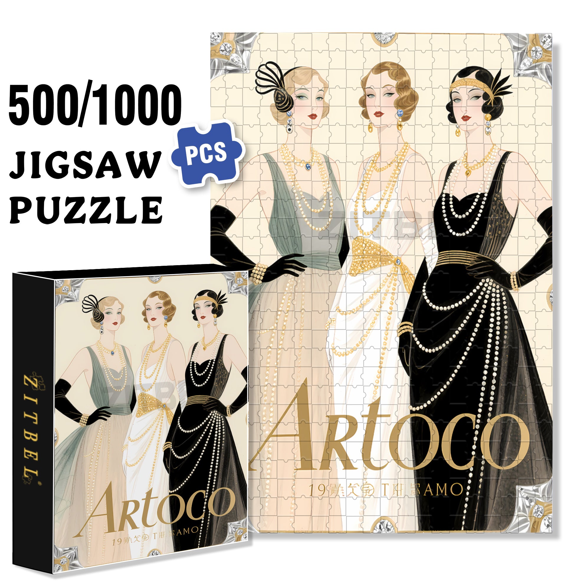 Retro Girl 500pcs/1000pcs Jigsaw Puzzle, Scratch-Resistant, Interactive Family Game & Brain-Boosting DIY Decor, Perfect for Halloween, Christmas & New Year Gifts, Family Puzzle Game