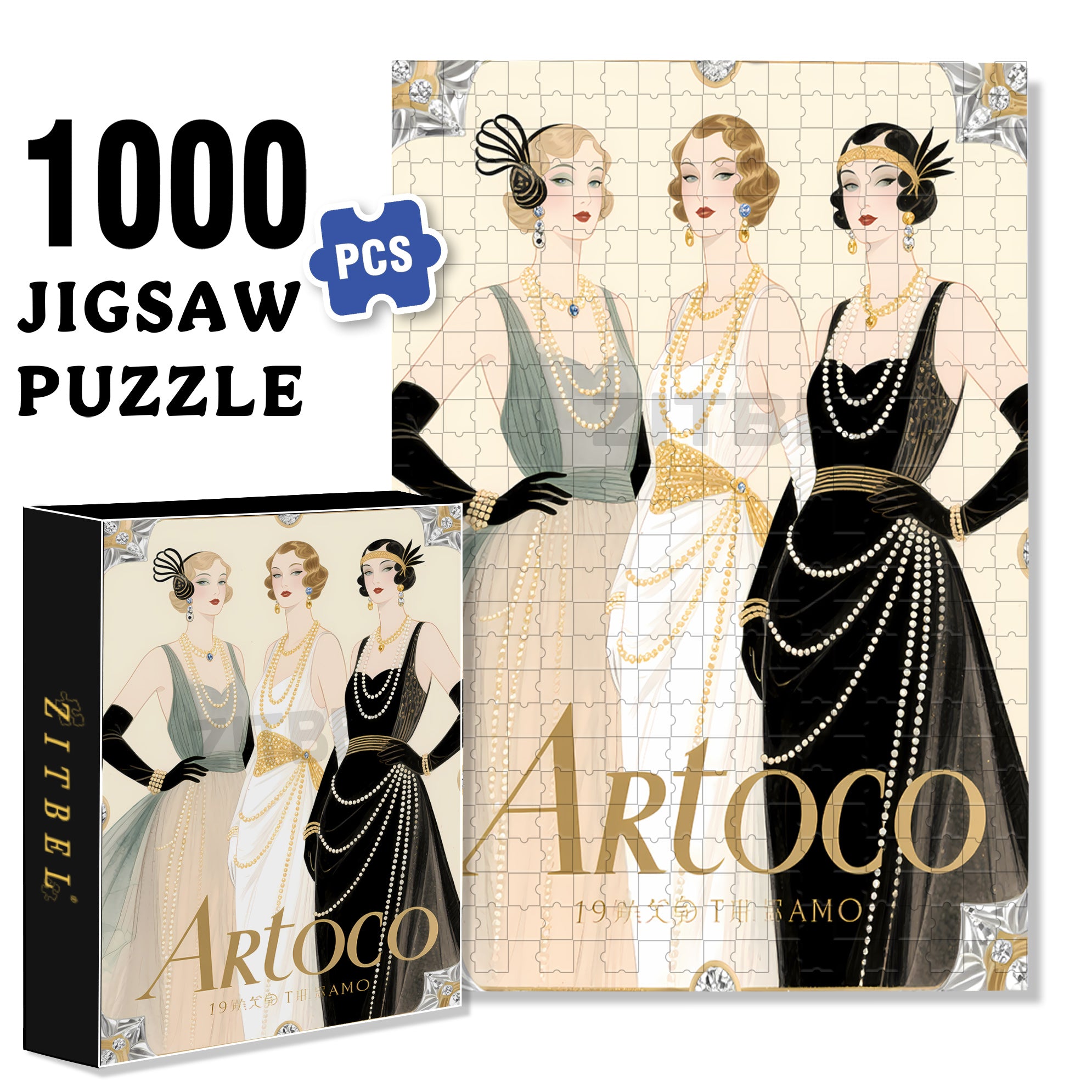 Retro Girl 500pcs/1000pcs Jigsaw Puzzle, Scratch-Resistant, Interactive Family Game & Brain-Boosting DIY Decor, Perfect for Halloween, Christmas & New Year Gifts, Family Puzzle Game