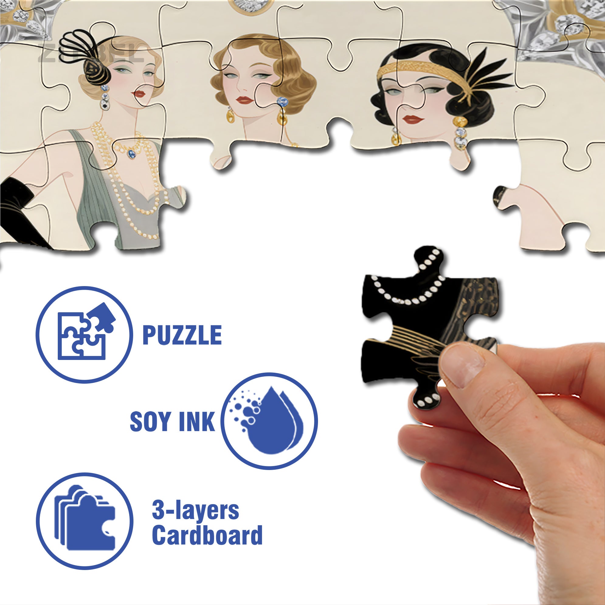 Retro Girl 500pcs/1000pcs Jigsaw Puzzle, Scratch-Resistant, Interactive Family Game & Brain-Boosting DIY Decor, Perfect for Halloween, Christmas & New Year Gifts, Family Puzzle Game