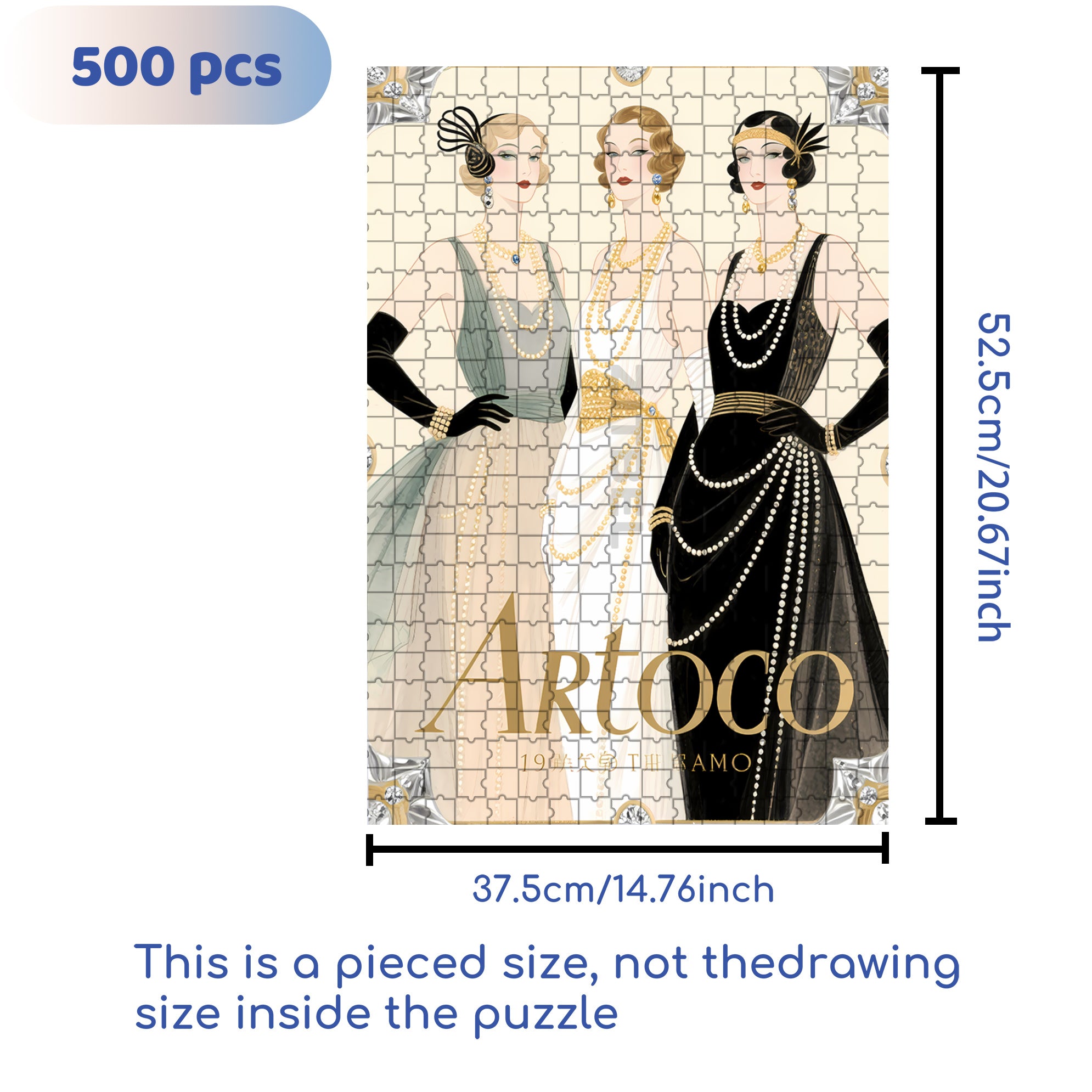 Retro Girl 500pcs/1000pcs Jigsaw Puzzle, Scratch-Resistant, Interactive Family Game & Brain-Boosting DIY Decor, Perfect for Halloween, Christmas & New Year Gifts, Family Puzzle Game