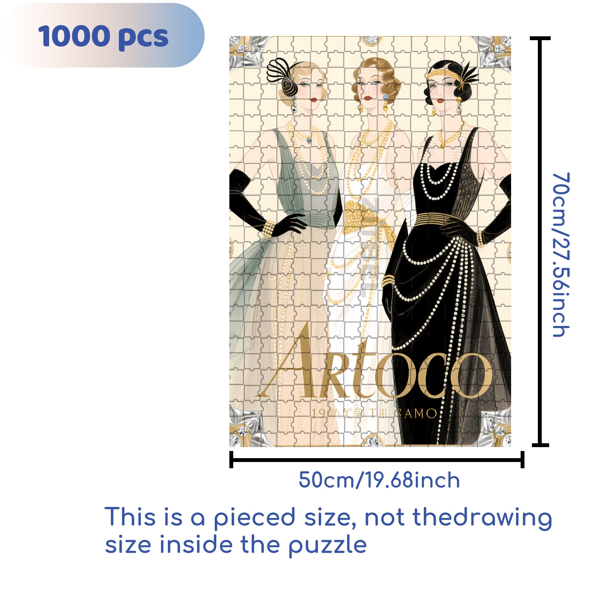 Retro Girl 500pcs/1000pcs Jigsaw Puzzle, Scratch-Resistant, Interactive Family Game & Brain-Boosting DIY Decor, Perfect for Halloween, Christmas & New Year Gifts, Family Puzzle Game
