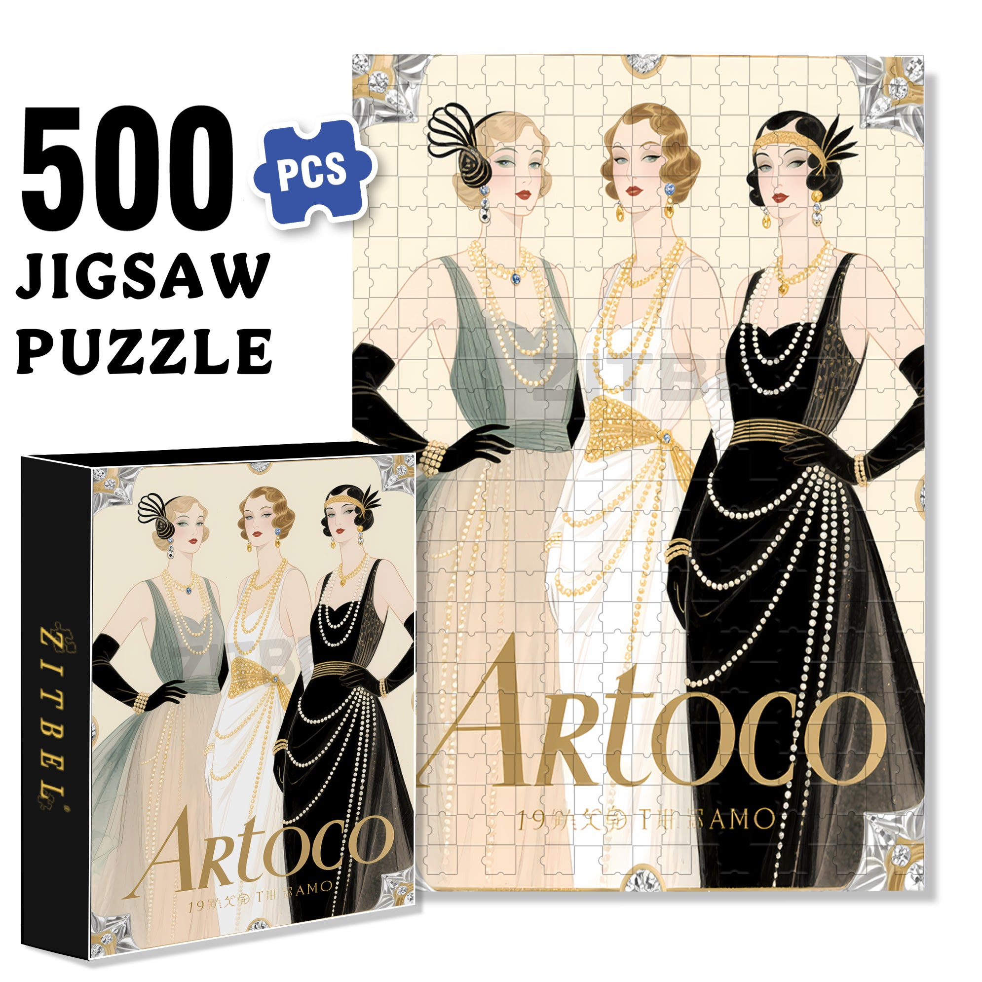 Retro Girl 500pcs/1000pcs Jigsaw Puzzle, Scratch-Resistant, Interactive Family Game & Brain-Boosting DIY Decor, Perfect for Halloween, Christmas & New Year Gifts, Family Puzzle Game
