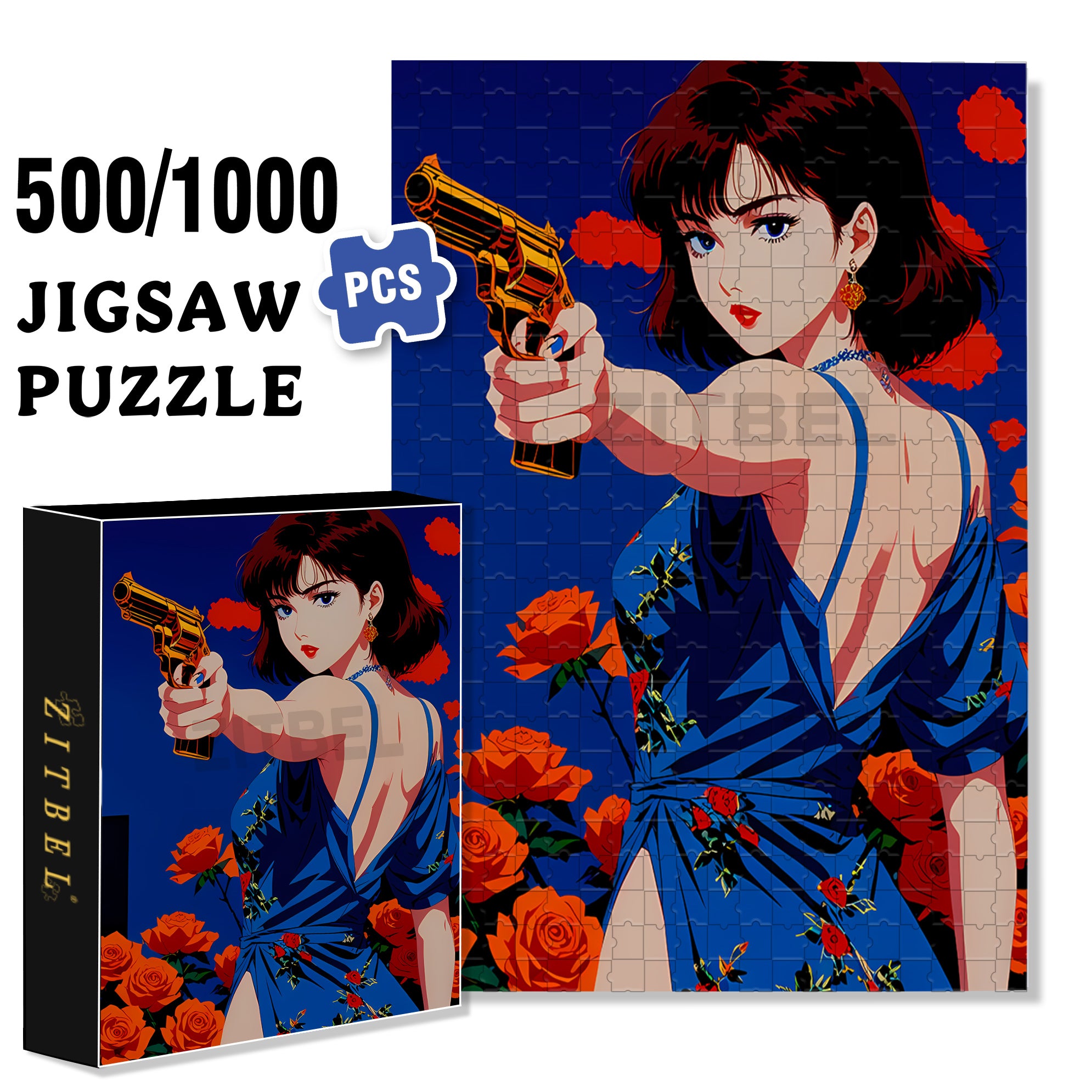 Showa Era Beauties 500pcs/1000pcs Jigsaw Puzzle, Scratch-Resistant, Interactive Family Game & Brain-Boosting DIY Decor, Perfect for Halloween, Christmas & New Year Gifts, Family Puzzle Game