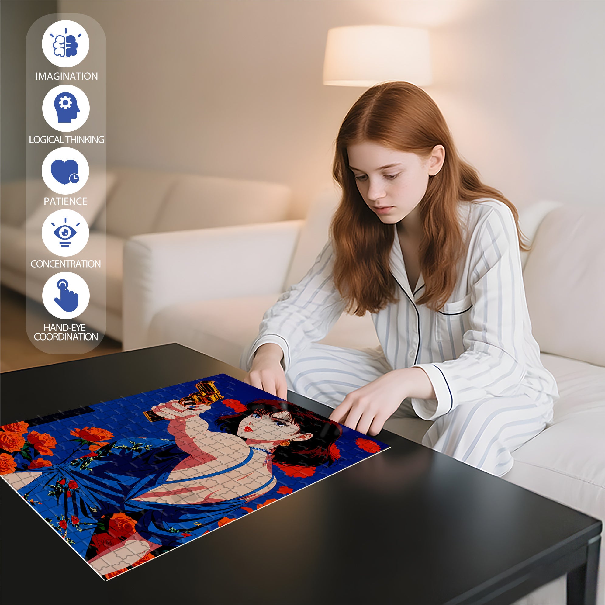 Showa Era Beauties 500pcs/1000pcs Jigsaw Puzzle, Scratch-Resistant, Interactive Family Game & Brain-Boosting DIY Decor, Perfect for Halloween, Christmas & New Year Gifts, Family Puzzle Game