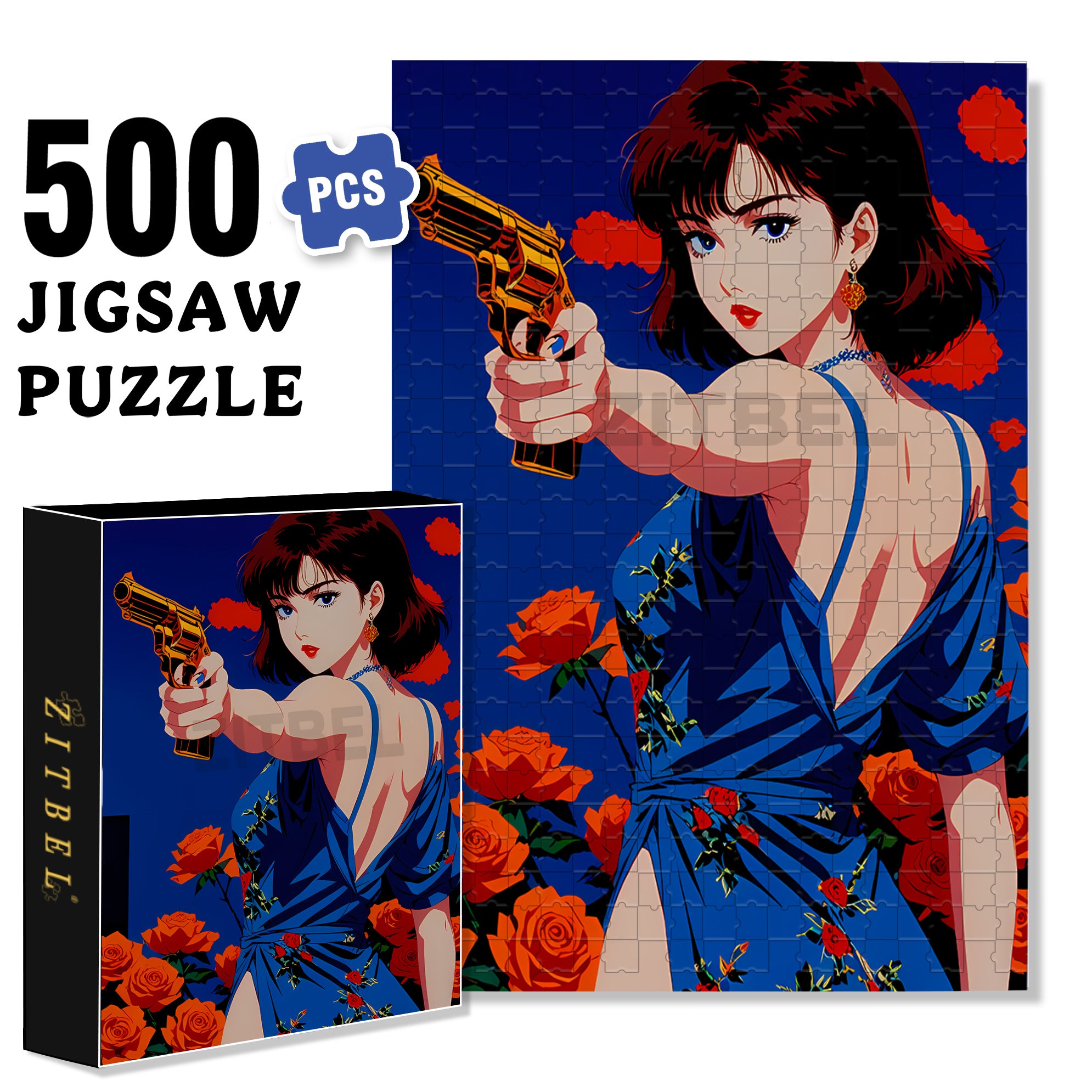 Showa Era Beauties 500pcs/1000pcs Jigsaw Puzzle, Scratch-Resistant, Interactive Family Game & Brain-Boosting DIY Decor, Perfect for Halloween, Christmas & New Year Gifts, Family Puzzle Game