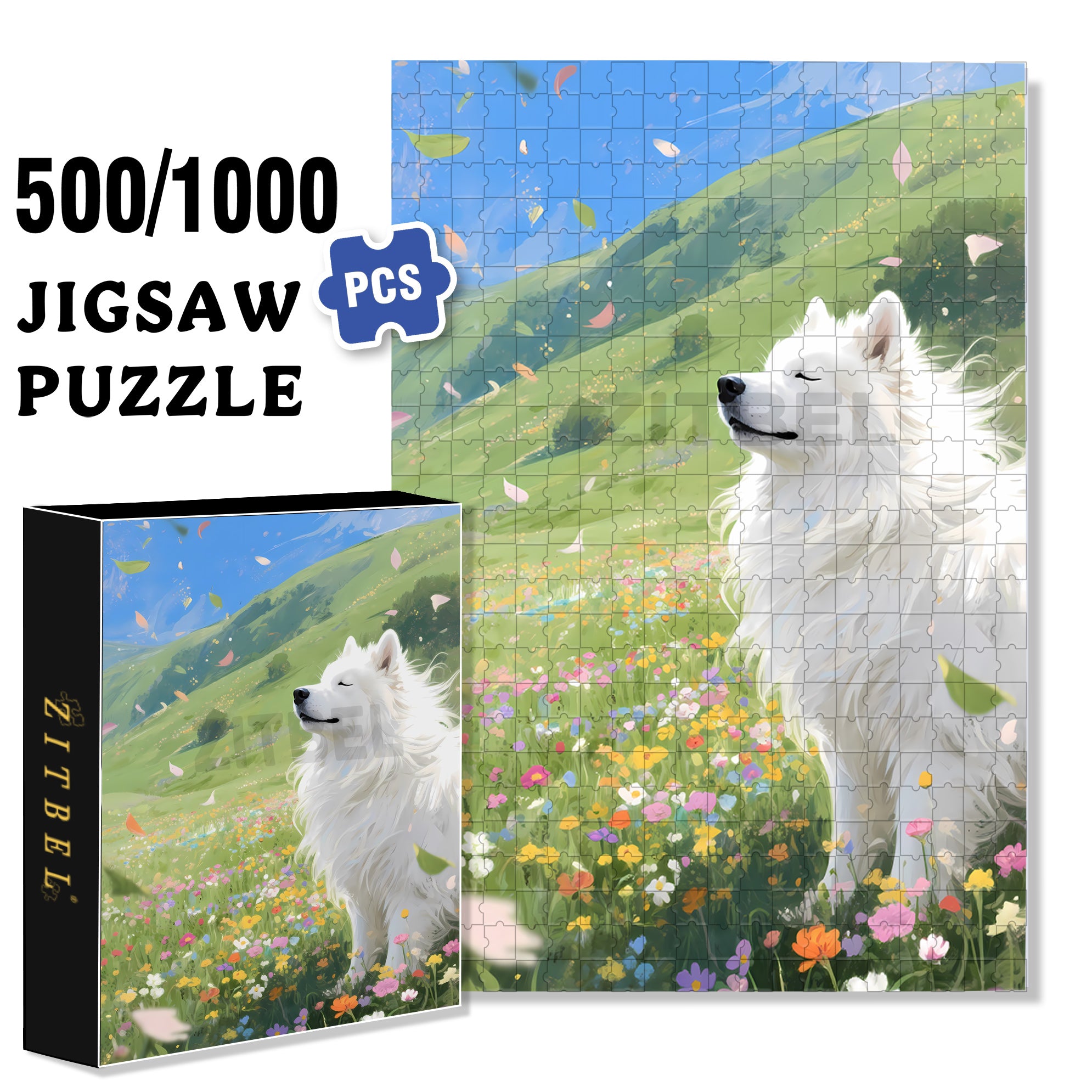 Spring Breeze 500pcs/1000pcs Jigsaw Puzzle, Scratch-Resistant, Interactive Family Game & Brain-Boosting DIY Decor, Perfect for Halloween, Christmas & New Year Gifts, Family Puzzle Game