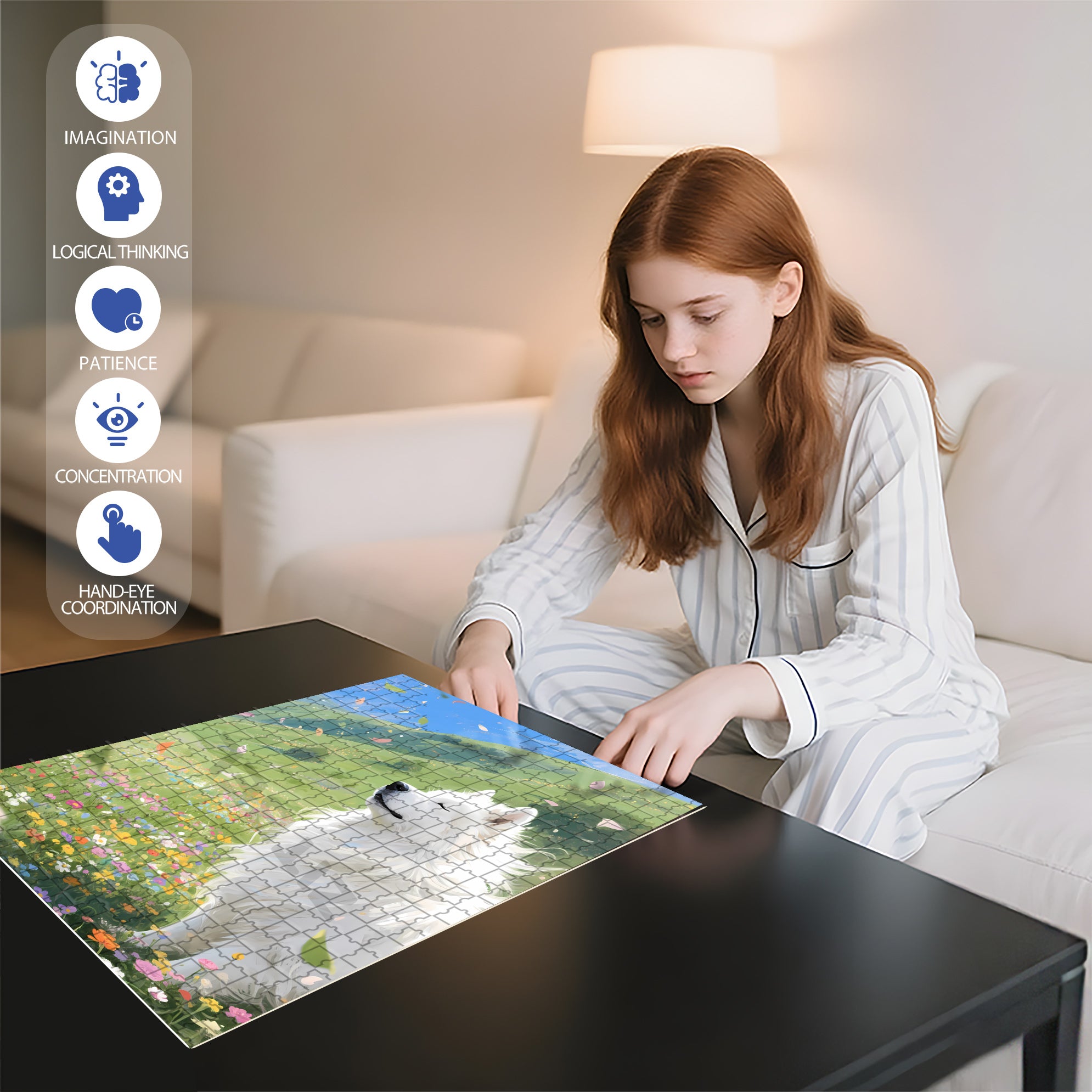 Spring Breeze 500pcs/1000pcs Jigsaw Puzzle, Scratch-Resistant, Interactive Family Game & Brain-Boosting DIY Decor, Perfect for Halloween, Christmas & New Year Gifts, Family Puzzle Game