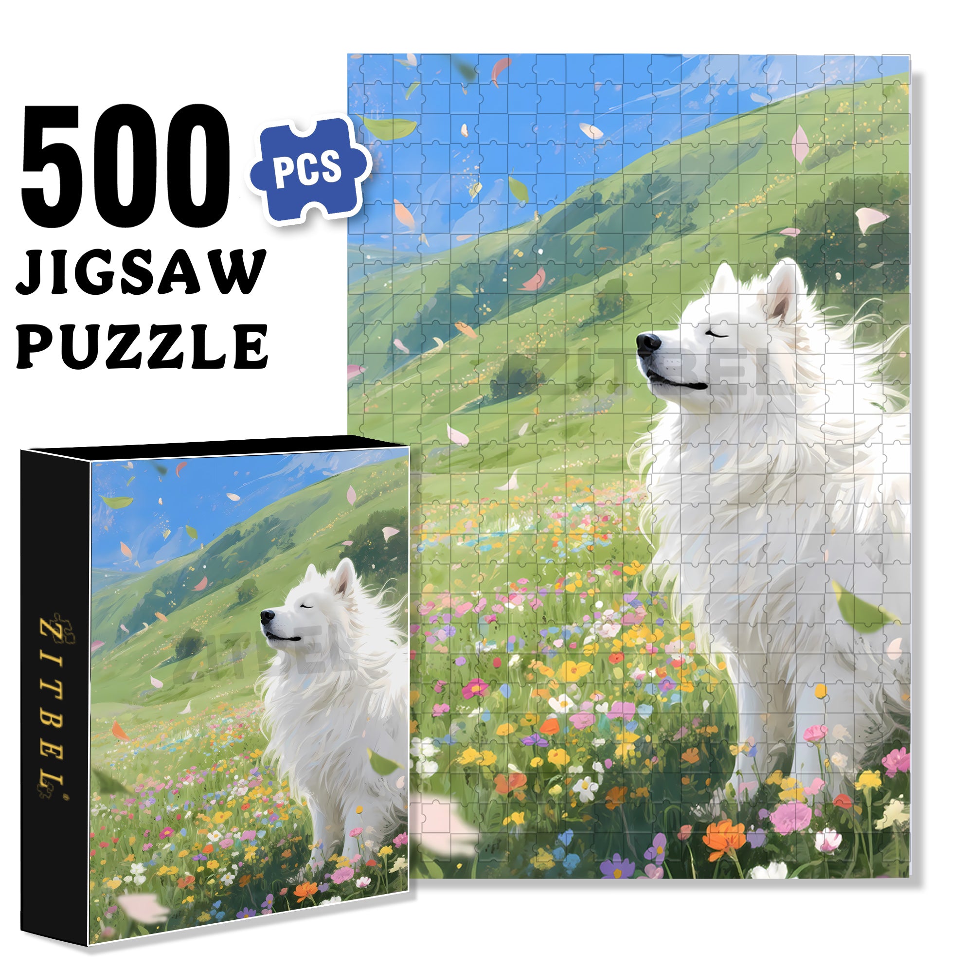 Spring Breeze 500pcs/1000pcs Jigsaw Puzzle, Scratch-Resistant, Interactive Family Game & Brain-Boosting DIY Decor, Perfect for Halloween, Christmas & New Year Gifts, Family Puzzle Game