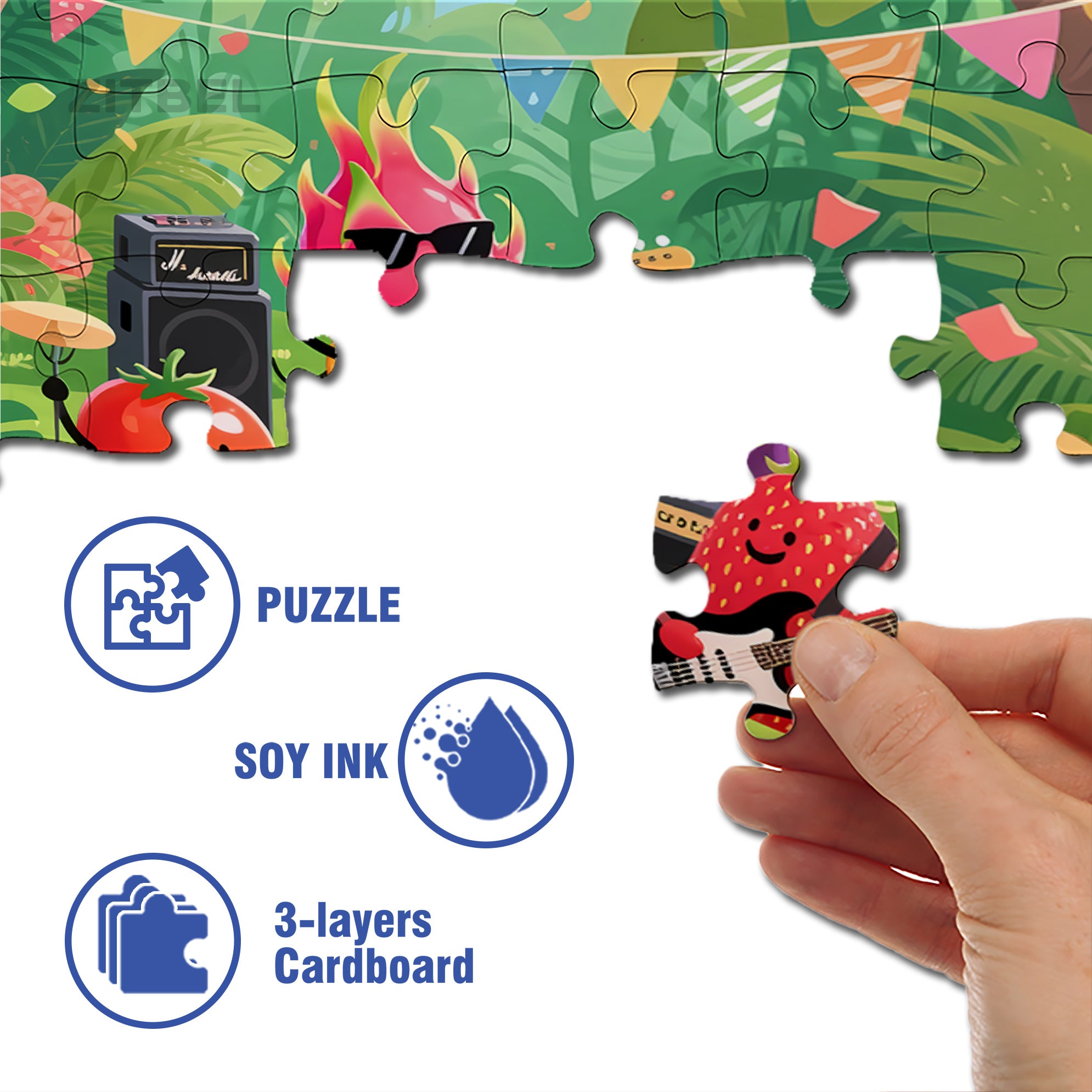 Summer Fruit Party 500pcs/1000pcs Jigsaw Puzzle, Scratch-Resistant, Interactive Family Game & Brain-Boosting DIY Decor, Perfect for Halloween, Christmas & New Year Gifts, Family Puzzle Game